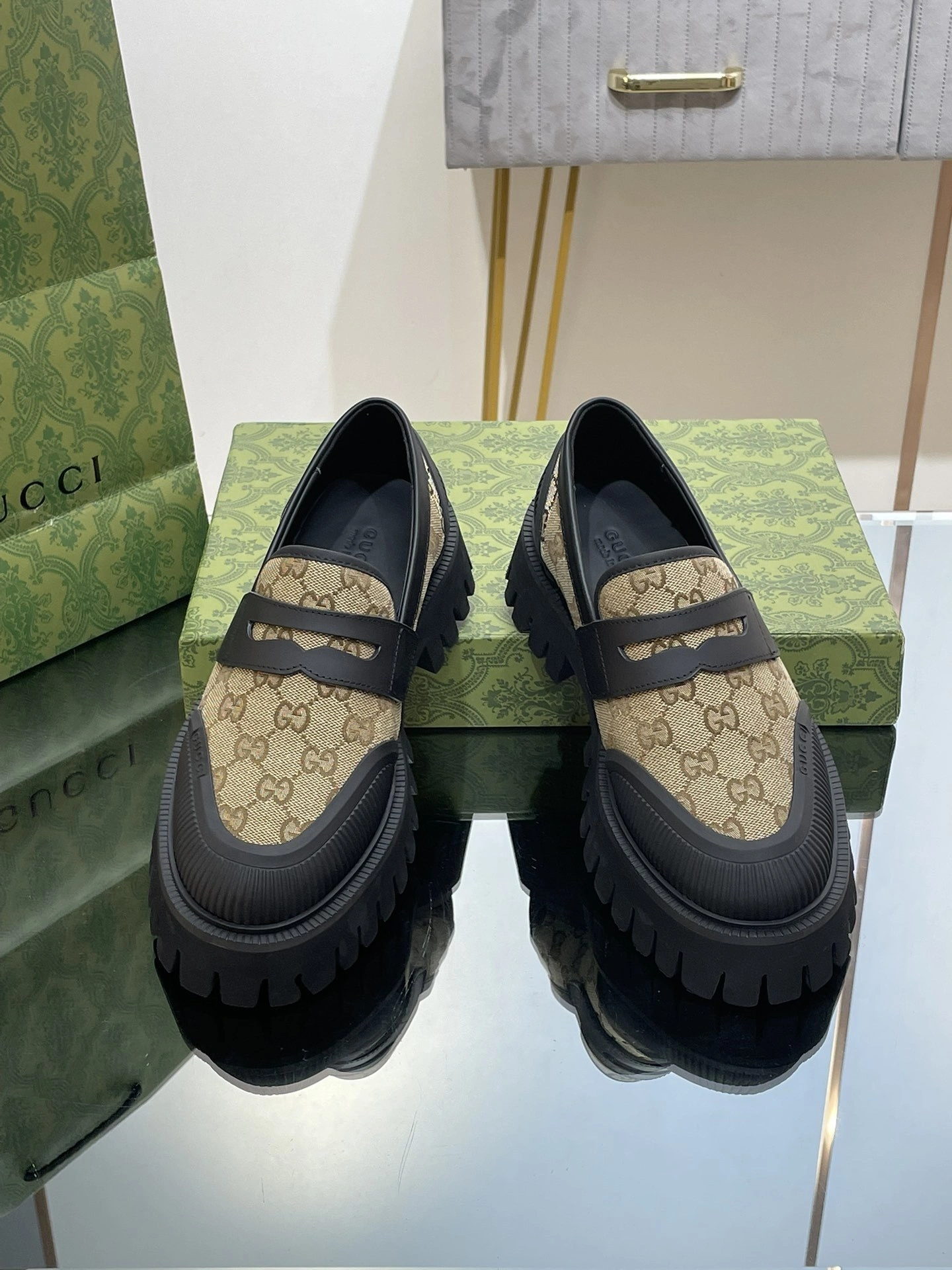OOBB-- 6u33i 751759 KQWM0 9750 Heel height：4CM Waterproof：3CM Calfskin item:D-X000L2509