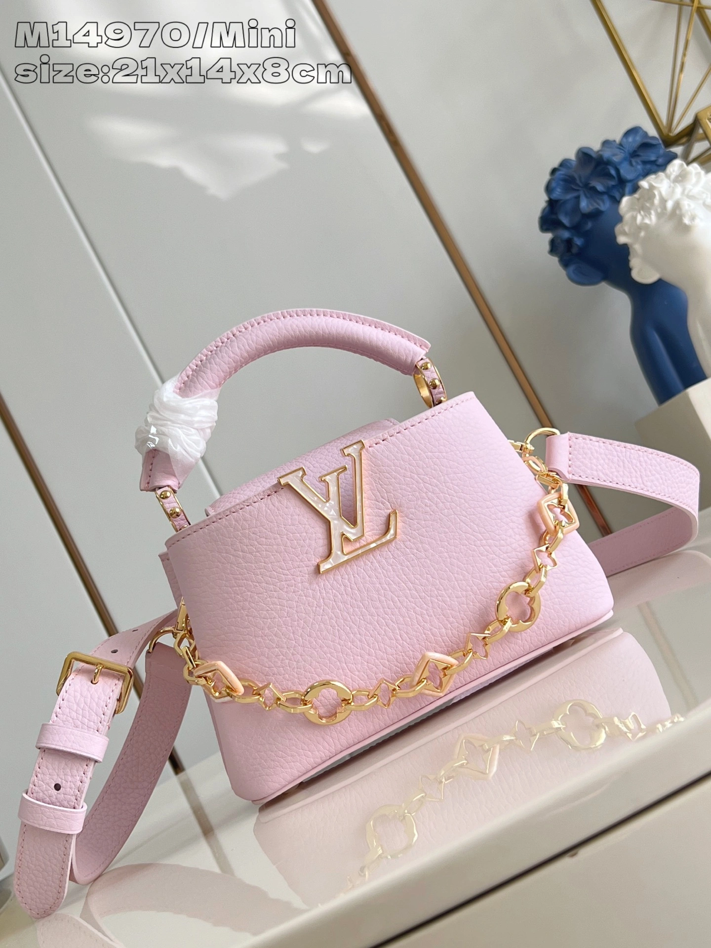 MOMO-- 8V M14972 high quality version Capucines Mini Harmony cowhide item:E-B574K1811