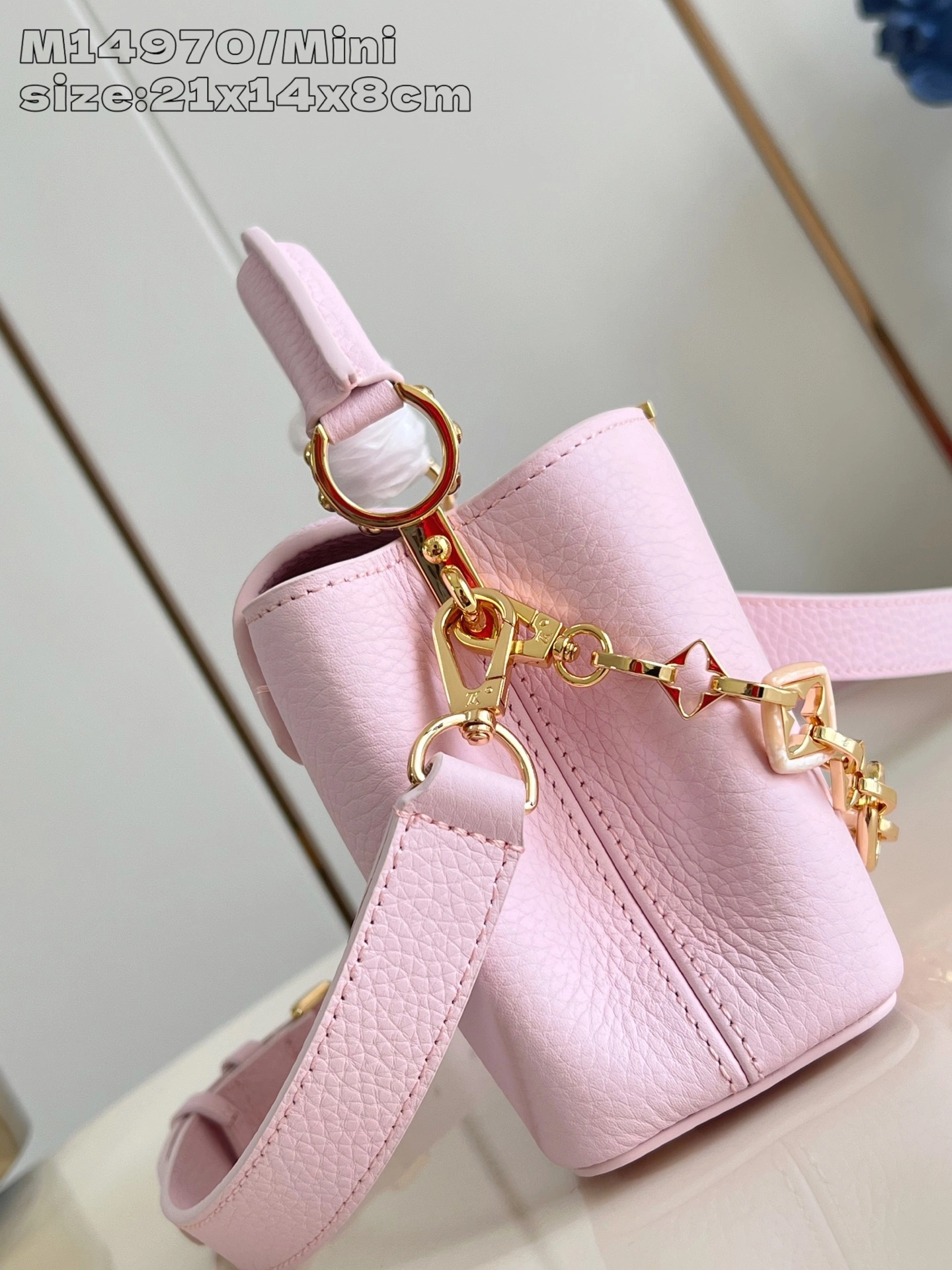 MOMO-- 8V M14972 high quality version Capucines Mini Harmony cowhide item:E-B574K1811