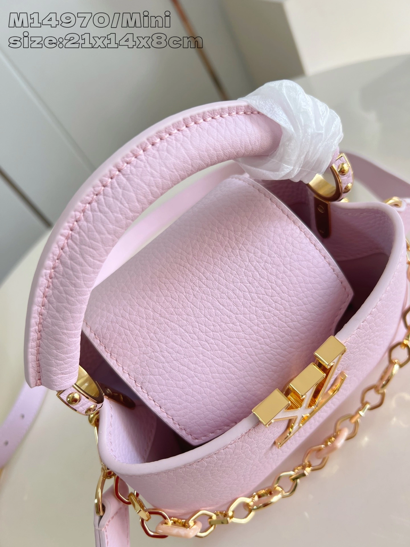 MOMO-- 8V M14972 high quality version Capucines Mini Harmony cowhide item:E-B574K1811