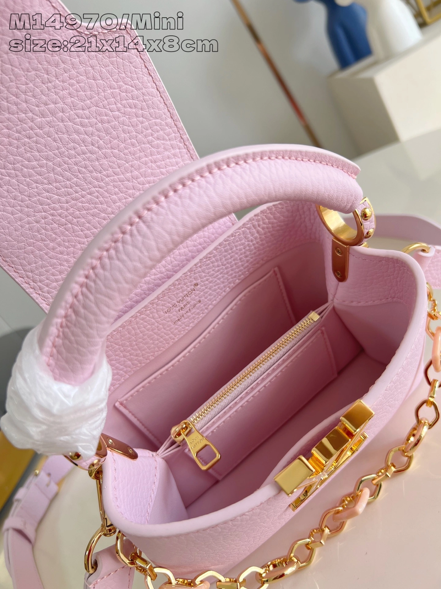 MOMO-- 8V M14972 high quality version Capucines Mini Harmony cowhide item:E-B574K1811