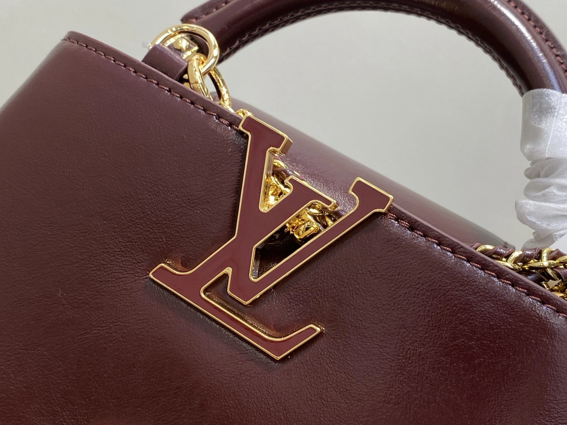 MOMO-- 8V M25473 high quality version Capucines East-West waxed skin item:E-B000K1812