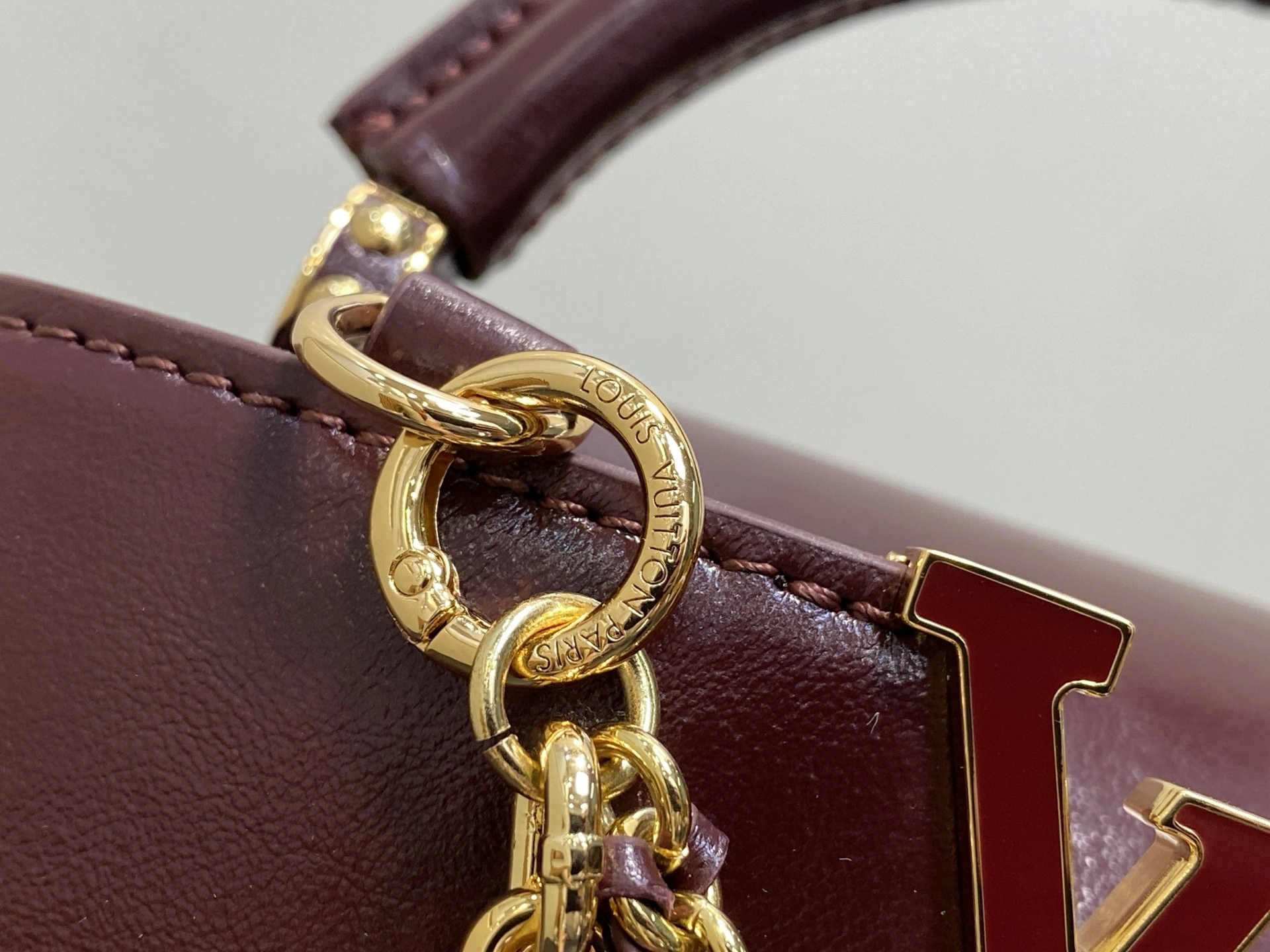 MOMO-- 8V M25473 high quality version Capucines East-West waxed skin item:E-B000K1812