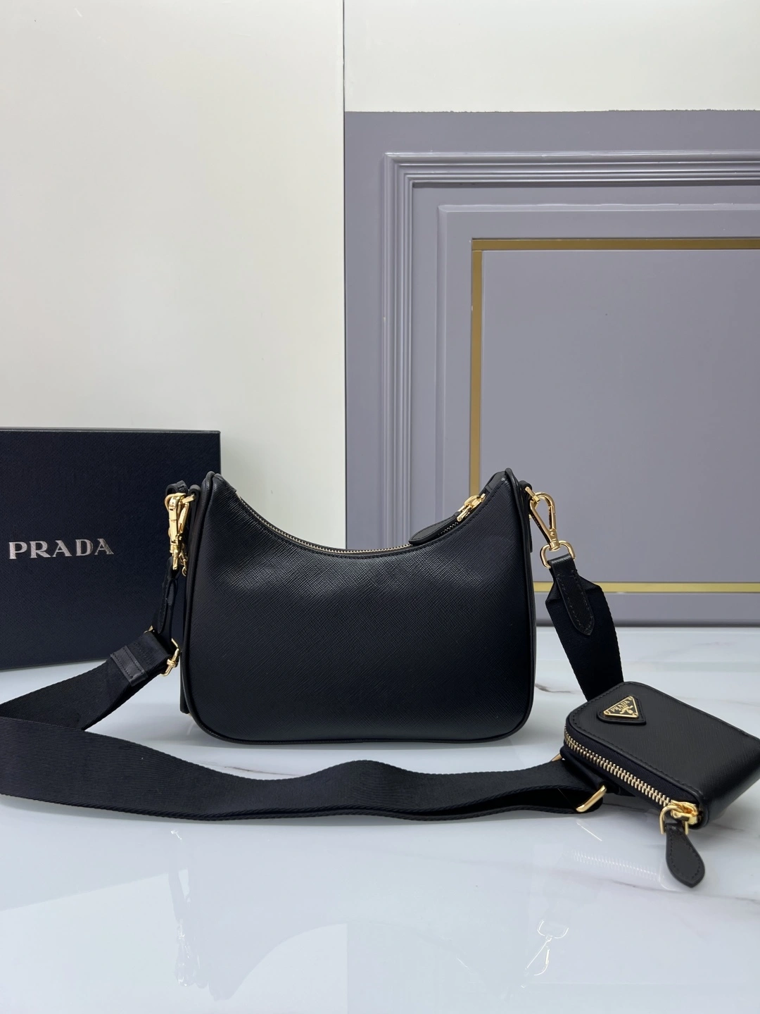 MOMO-- Pr141 high quality version 1BH204-NZV-F0632-V-V2M nylon Hobo item：E-B063J1097F
