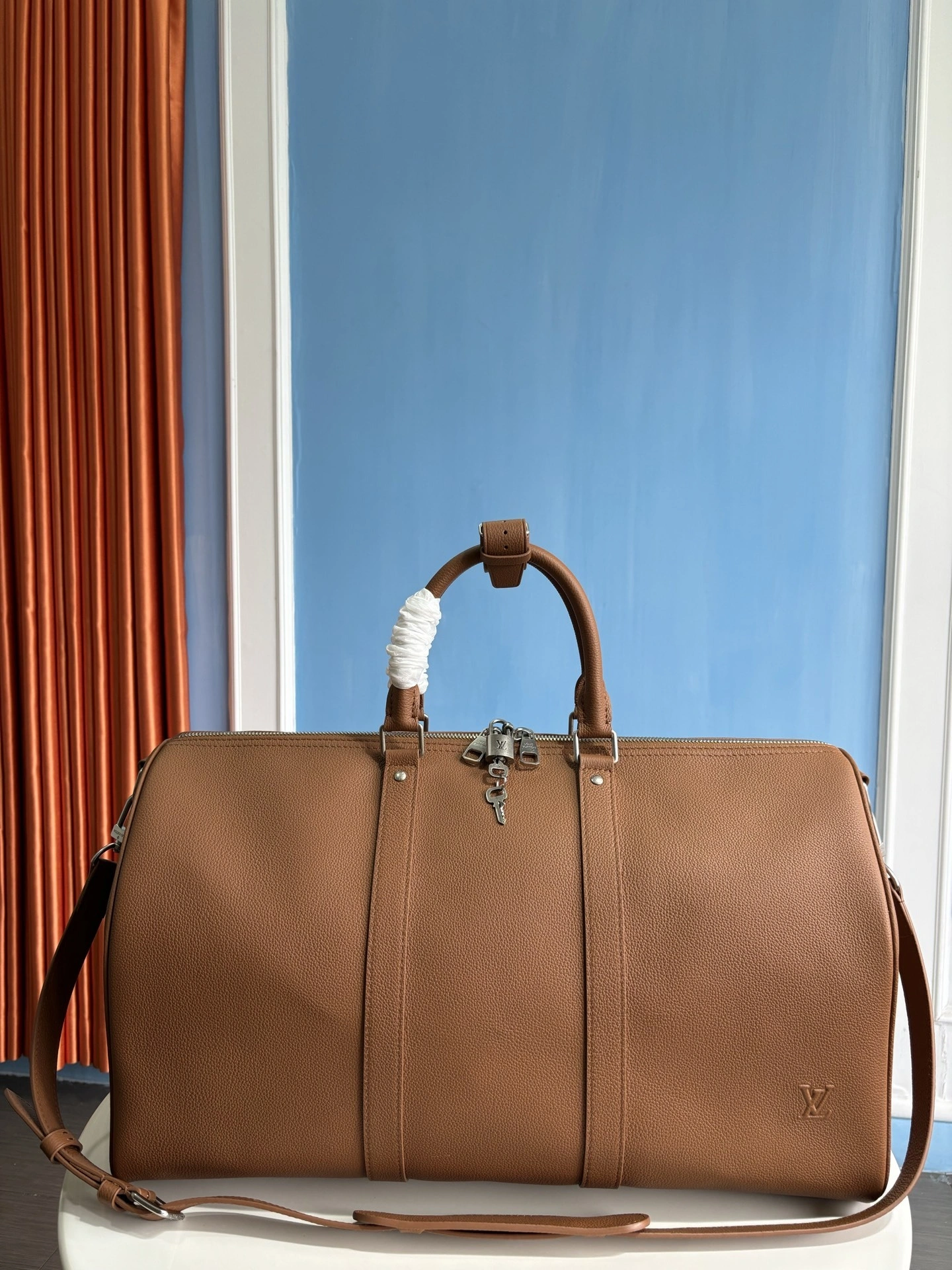 Custombag-- 8V M26065 high quality version Keepall Bandouliere 50 cowhide item:E-B808L1709T