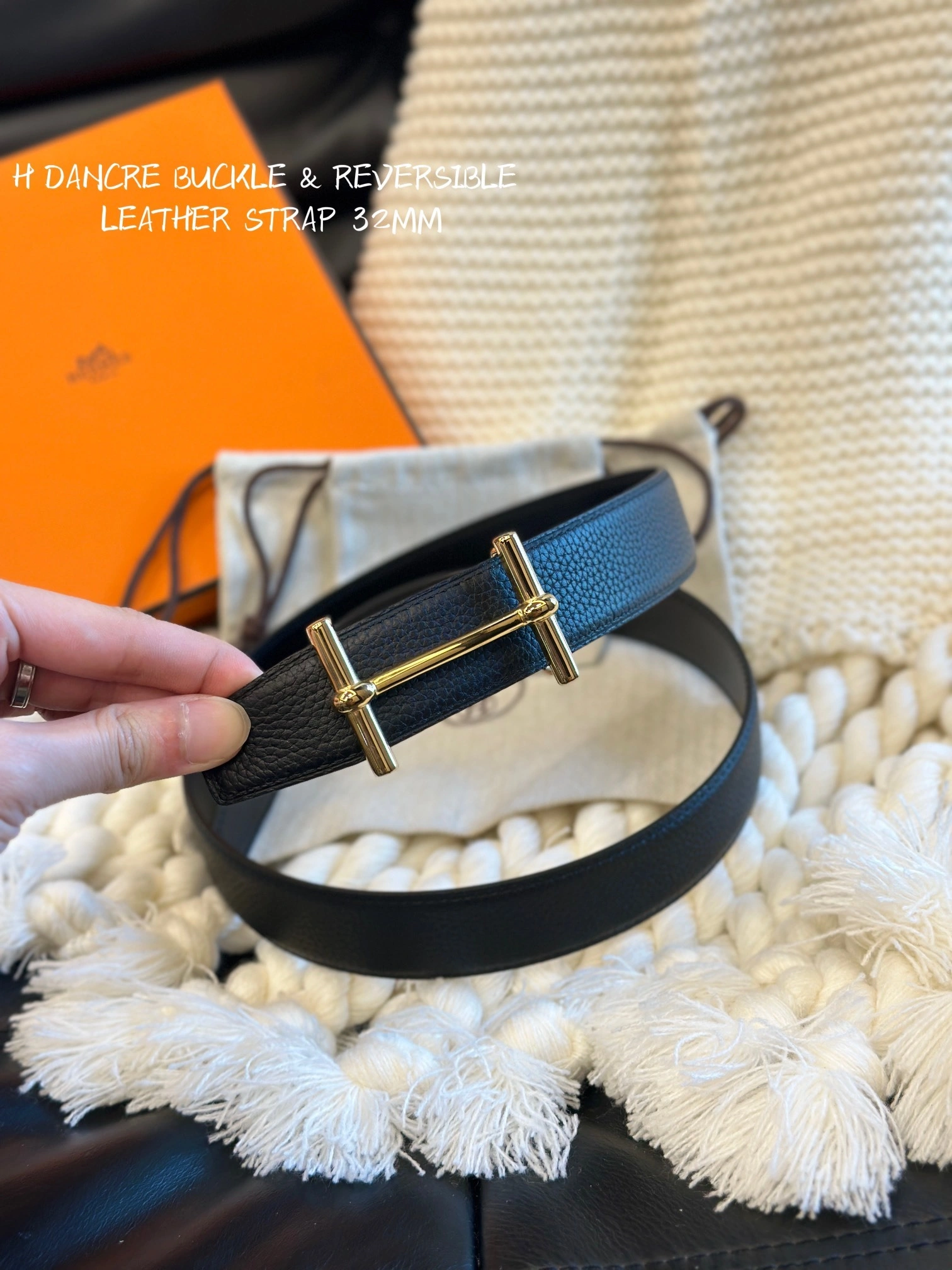 arbara-- H5r75s H D’ANCRE BELT BUCKLE & REVERSIBLE LEATHER STRAP2colour item:D-S179H2927-2