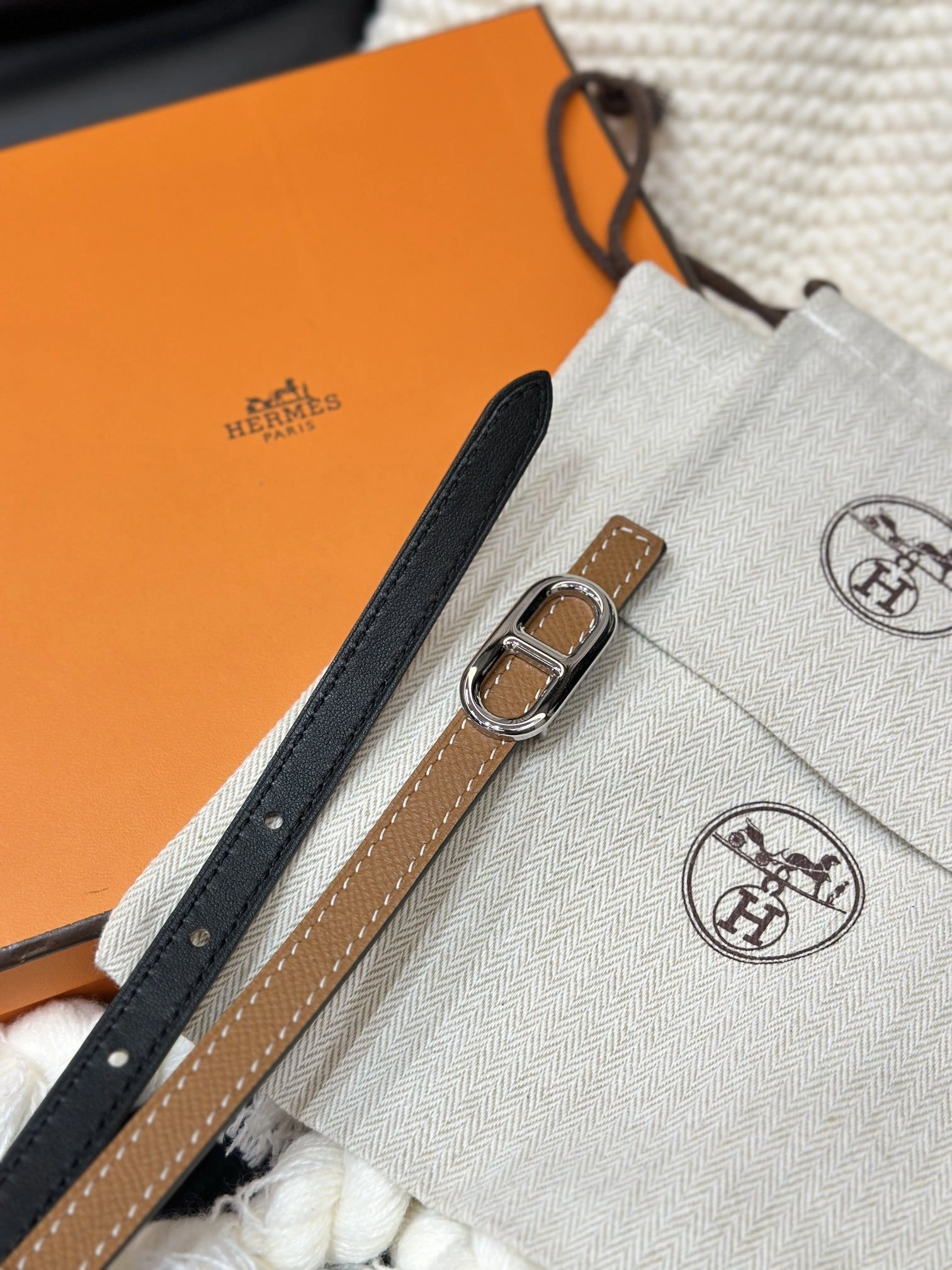 & Barbara-- H5r75s MAILLON H BUCKLE & REVERSIBLE LEATHER STRAP item:D-S333H3073