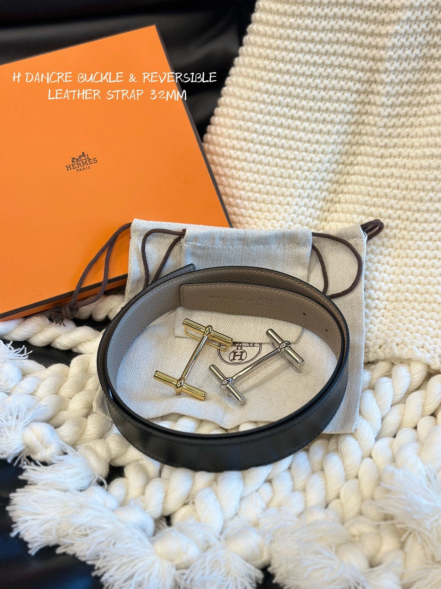 Barbara-- H5r75s H D’ANCRE BELT BUCKLE & REVERSIBLE LEATHER STRAP 2colour item:D-S179H2928-2