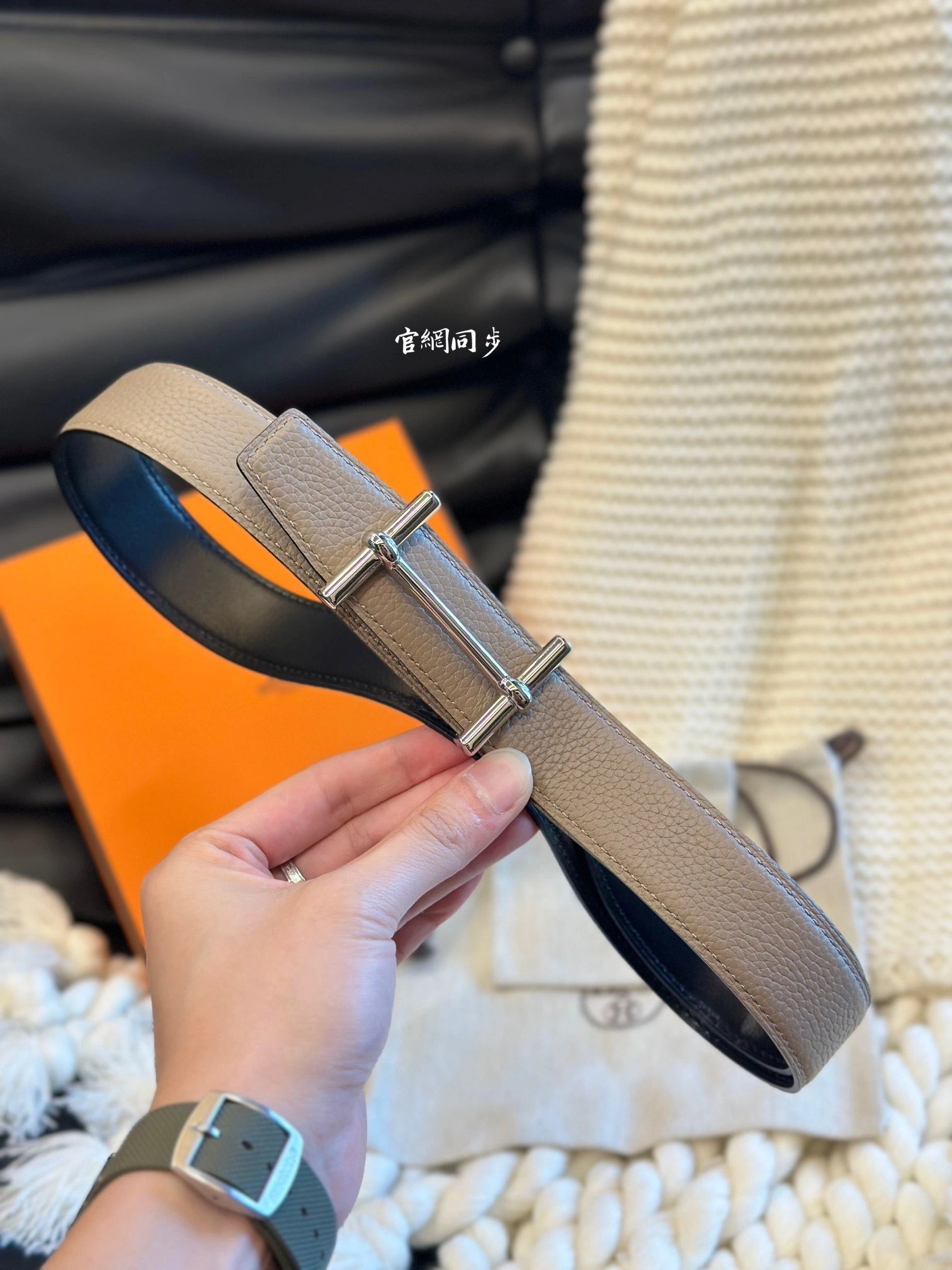 Barbara-- H5r75s H D’ANCRE BELT BUCKLE & REVERSIBLE LEATHER STRAP 2colour item:D-S179H2928-2