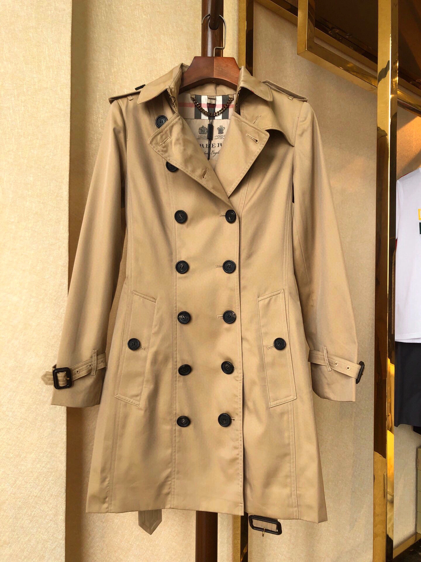 -Ladies Sandringham Series Khaki Mid-Long Style British Style Wind Coat With Full Package item: 086G020F0760G2611