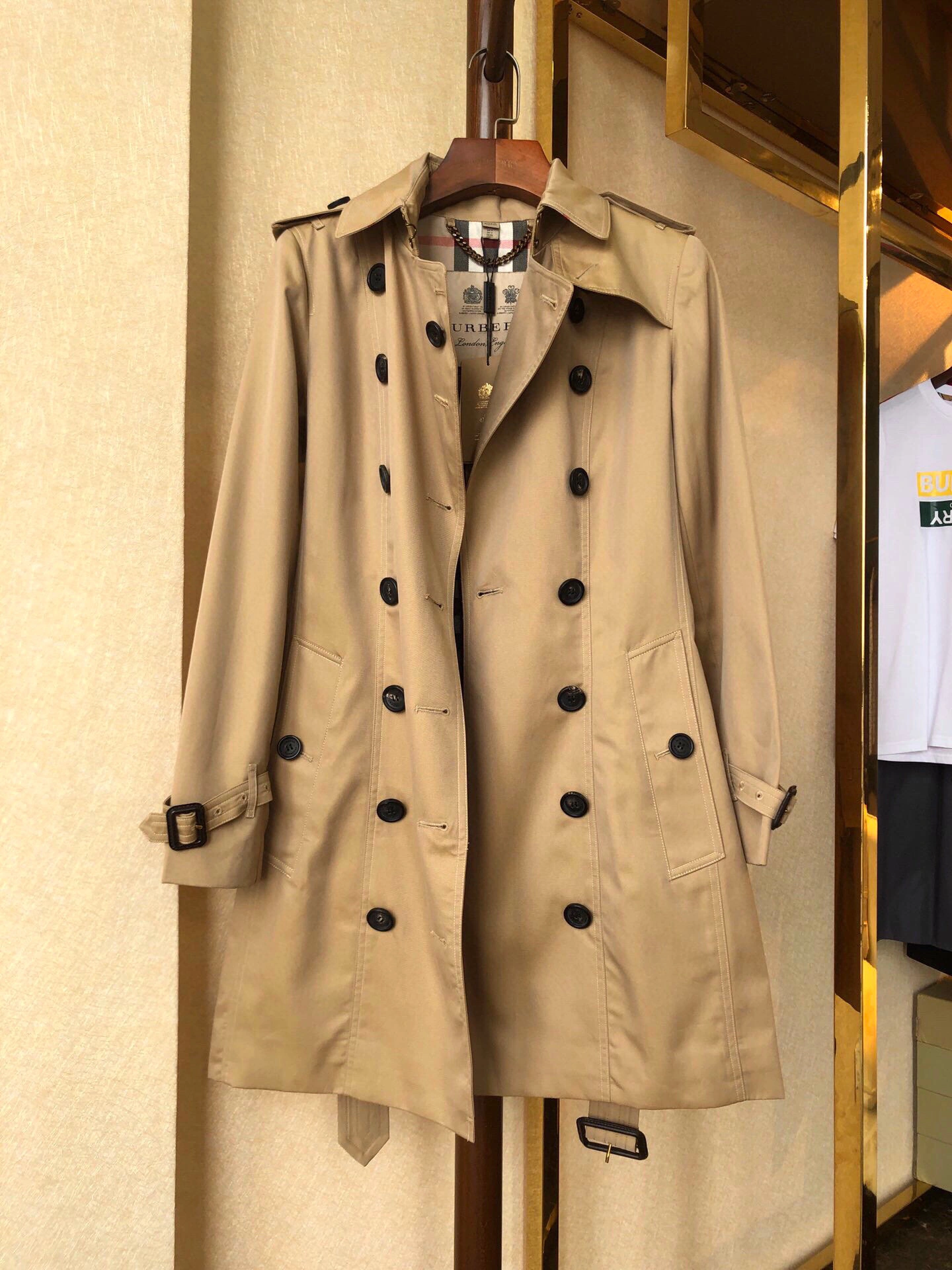 -Ladies Sandringham Series Khaki Mid-Long Style British Style Wind Coat With Full Package item: 086G020F0760G2611