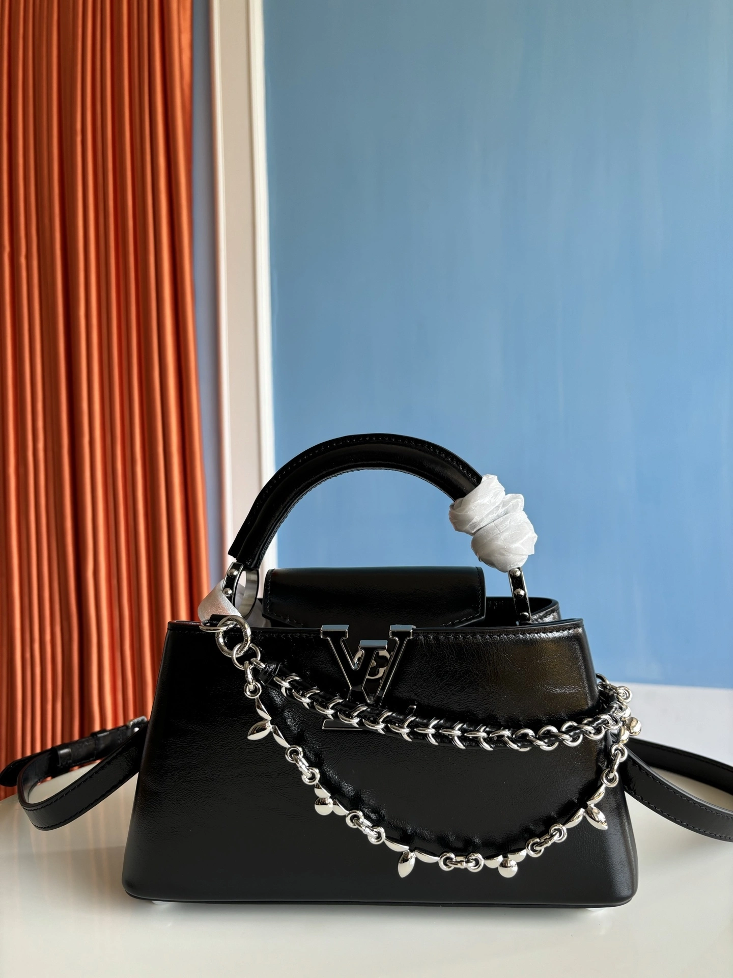 MOMO--8V M25492 high quality version Capucines East-West BB cowhide waxed skin item:E-B808L1704T