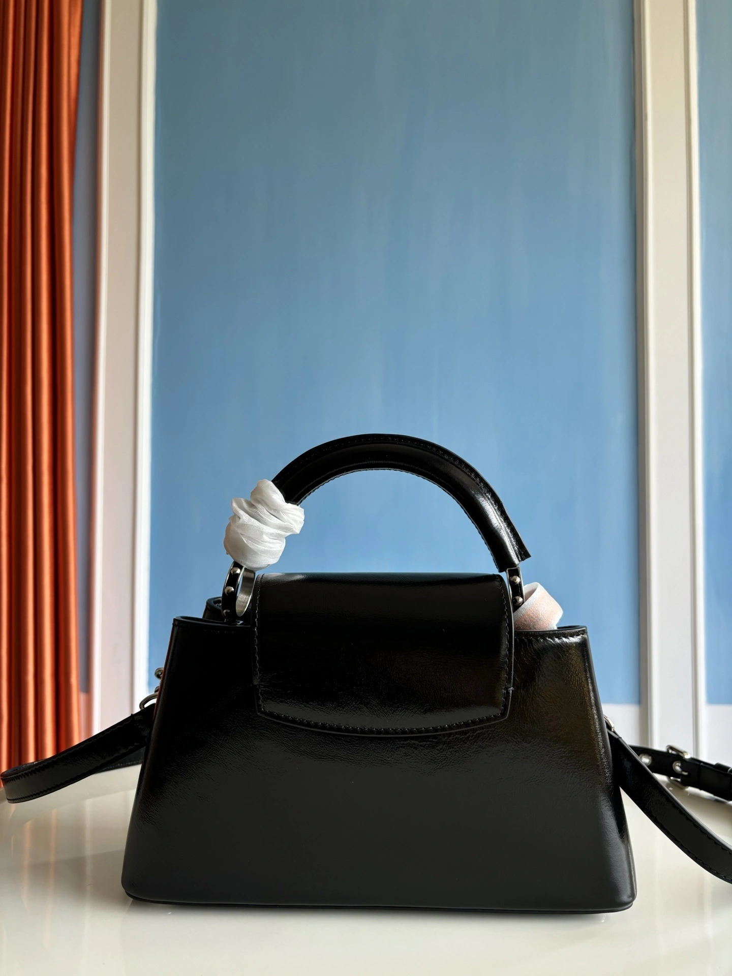 MOMO--8V M25492 high quality version Capucines East-West BB cowhide waxed skin item:E-B808L1704T