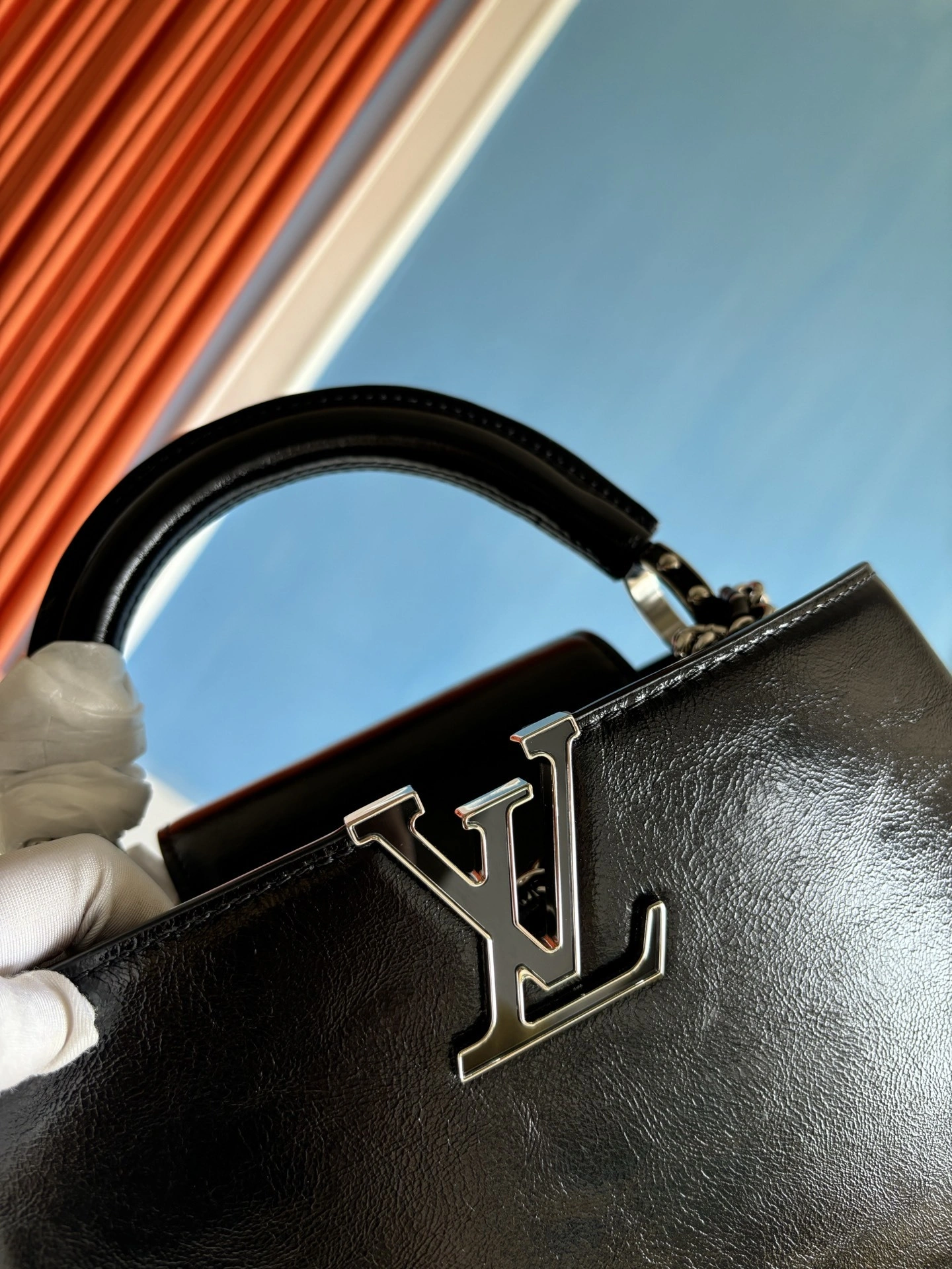 MOMO--8V M25492 high quality version Capucines East-West BB cowhide waxed skin item:E-B808L1704T