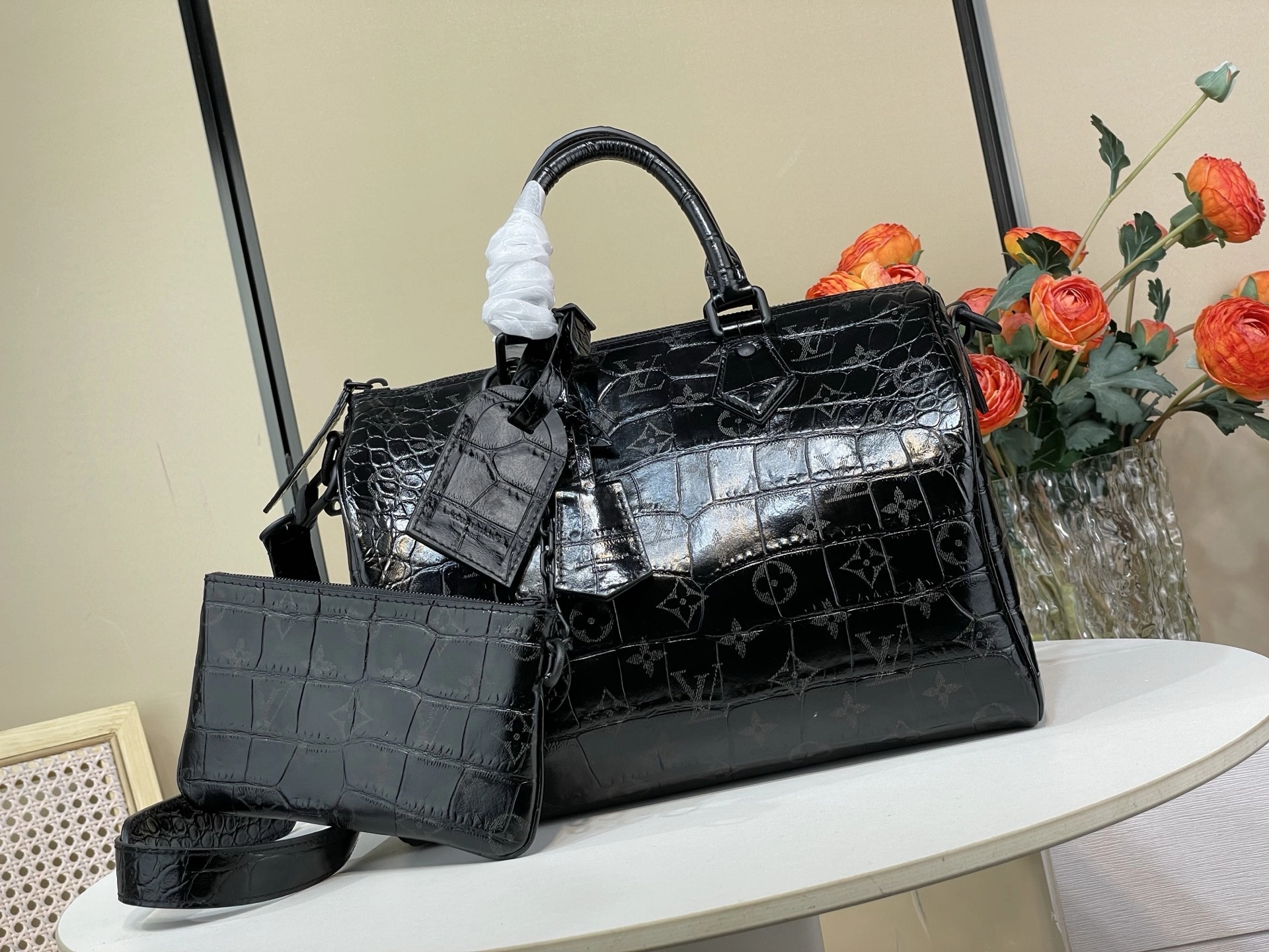 MOMO-- 8V N87494 high quality version Speedy P9 Bandoulière 30 Calfskin sheepskin item:E-B000K1829