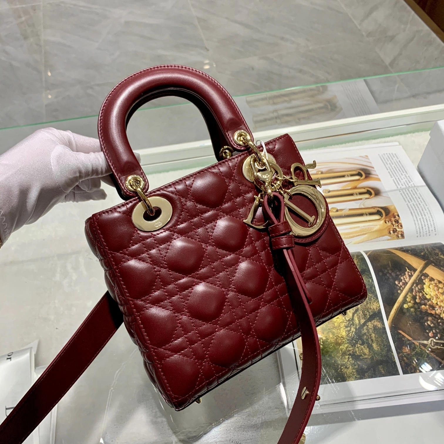 Custombag-- M0538OCEA-M56R Lady high quality version Bordeaux red Gold buckle item：C-B803D0743