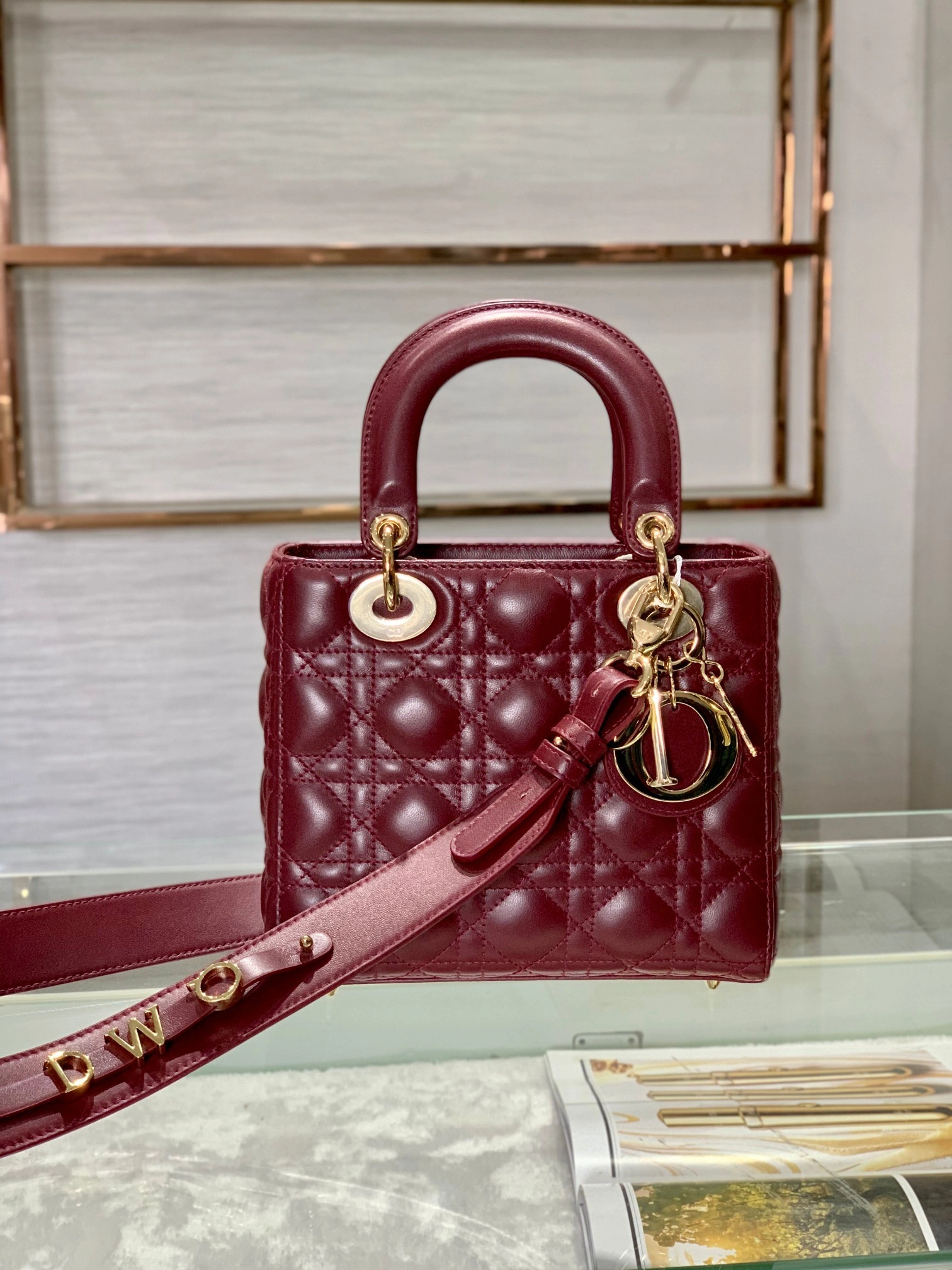 Custombag-- M0538OCEA-M56R Lady high quality version Bordeaux red Gold buckle item：C-B803D0743