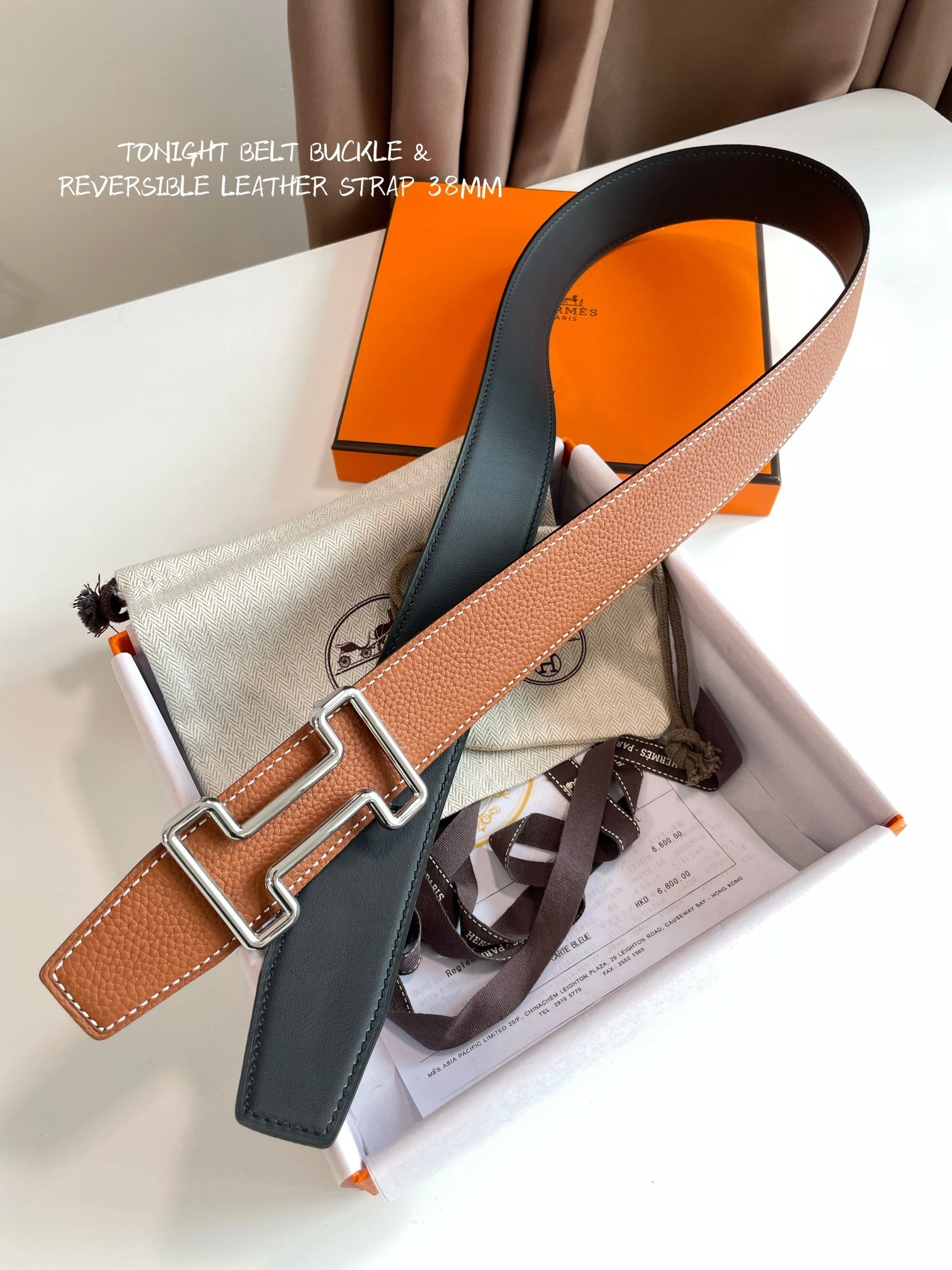 Barbara-H5r75s H077935CK05-H075387CAAA TONIGHT BELT BUCKLE & REVERSIBLE LEATHER STRAP cowhide item:E-S332C0329