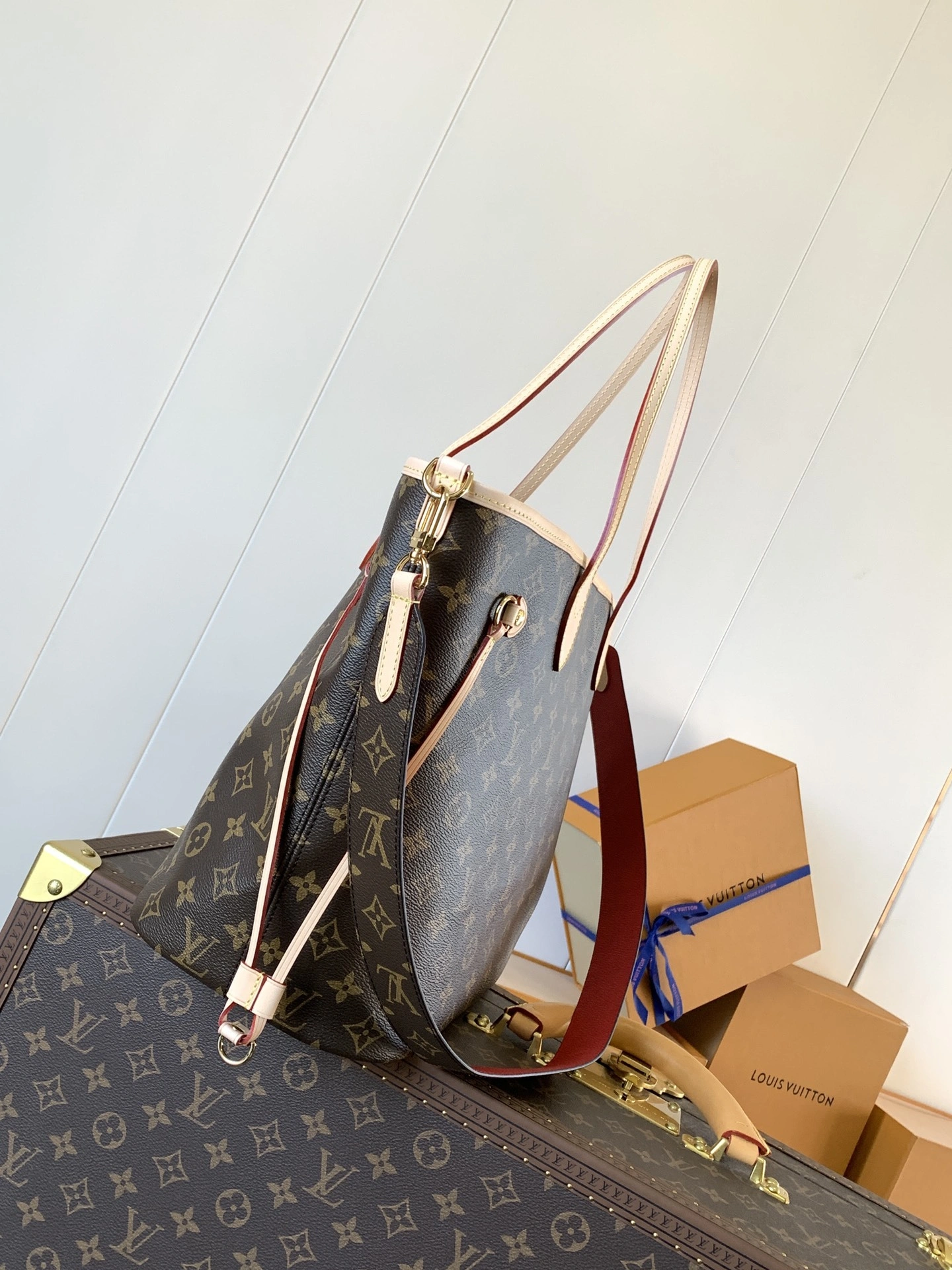 MOMO--8V M12096 high quality version Neverfull Bandoulière Inside Out cowhide item:F-B000A2113