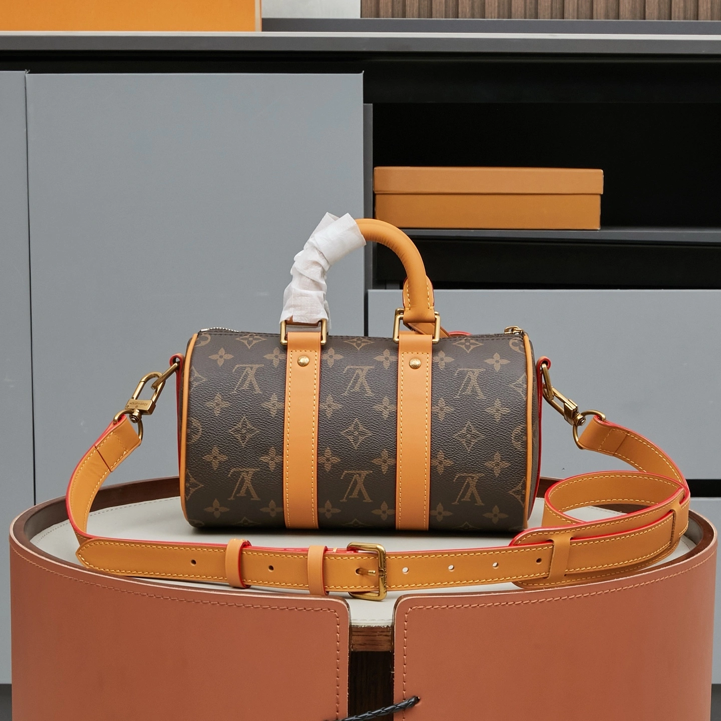 MOMO--8V M14981 high quality version Keepall 25 Cargo Monogram Archive cowhide item:F-B000B0256