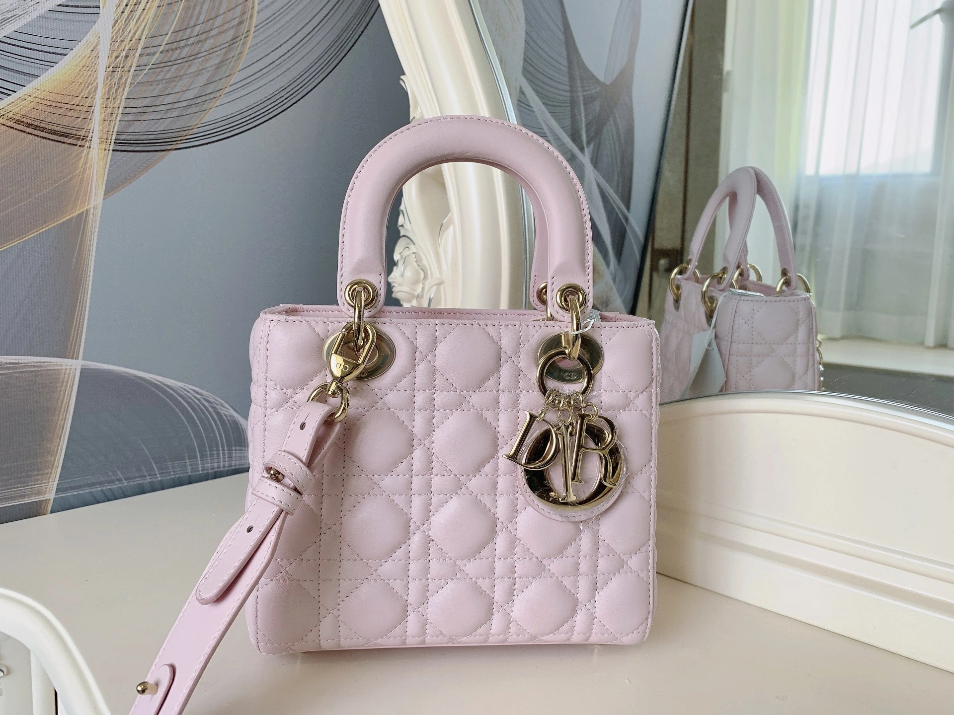Custombag-- M0538ONGE-M413 Lady high quality version The cherry blossom pink gold buckle item：C-B803D0745