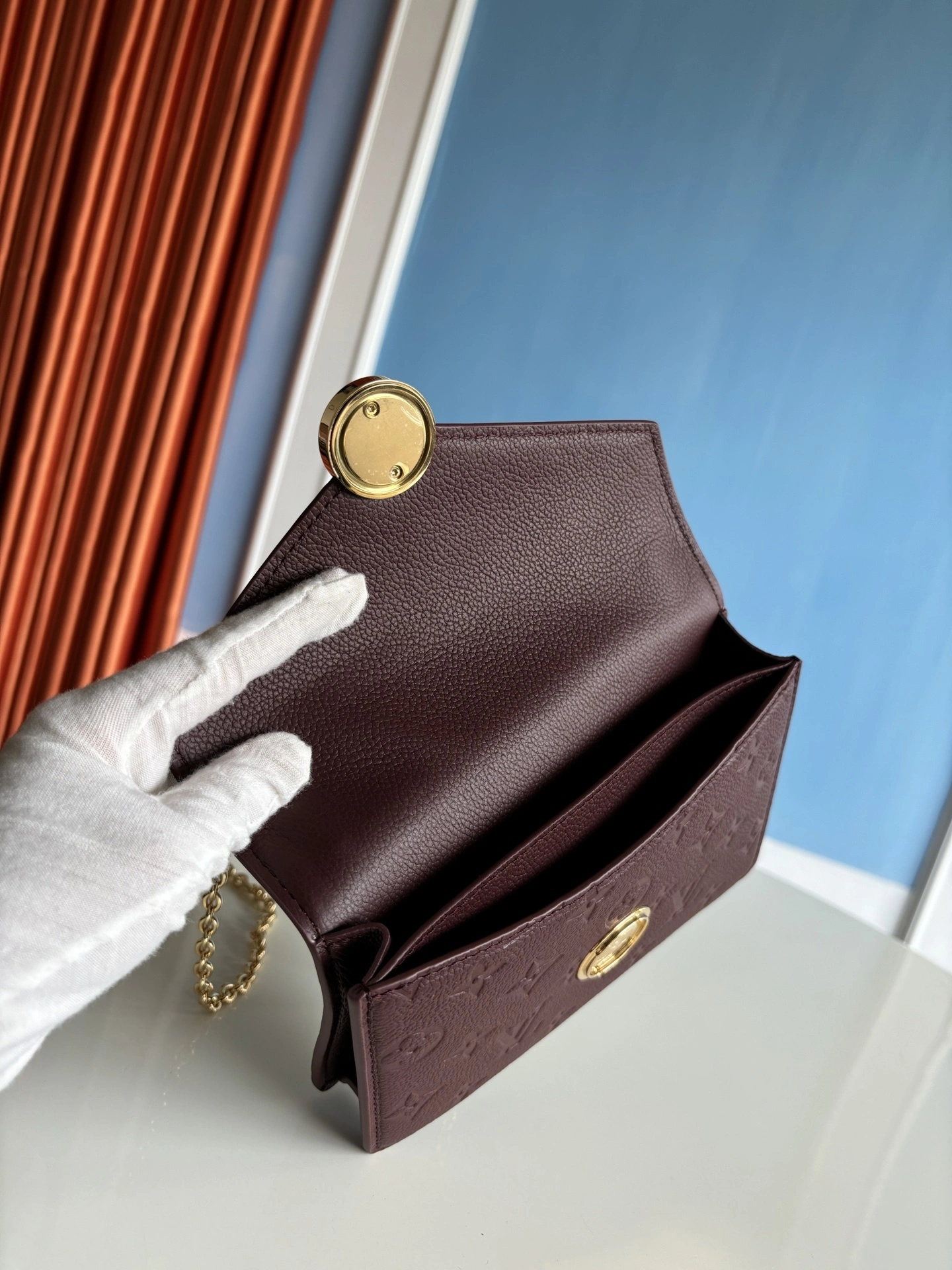 MOMO--8V M25814 high quality version Wallet On Chain Rosy Monogram Empreinte item:E-B808L1836T