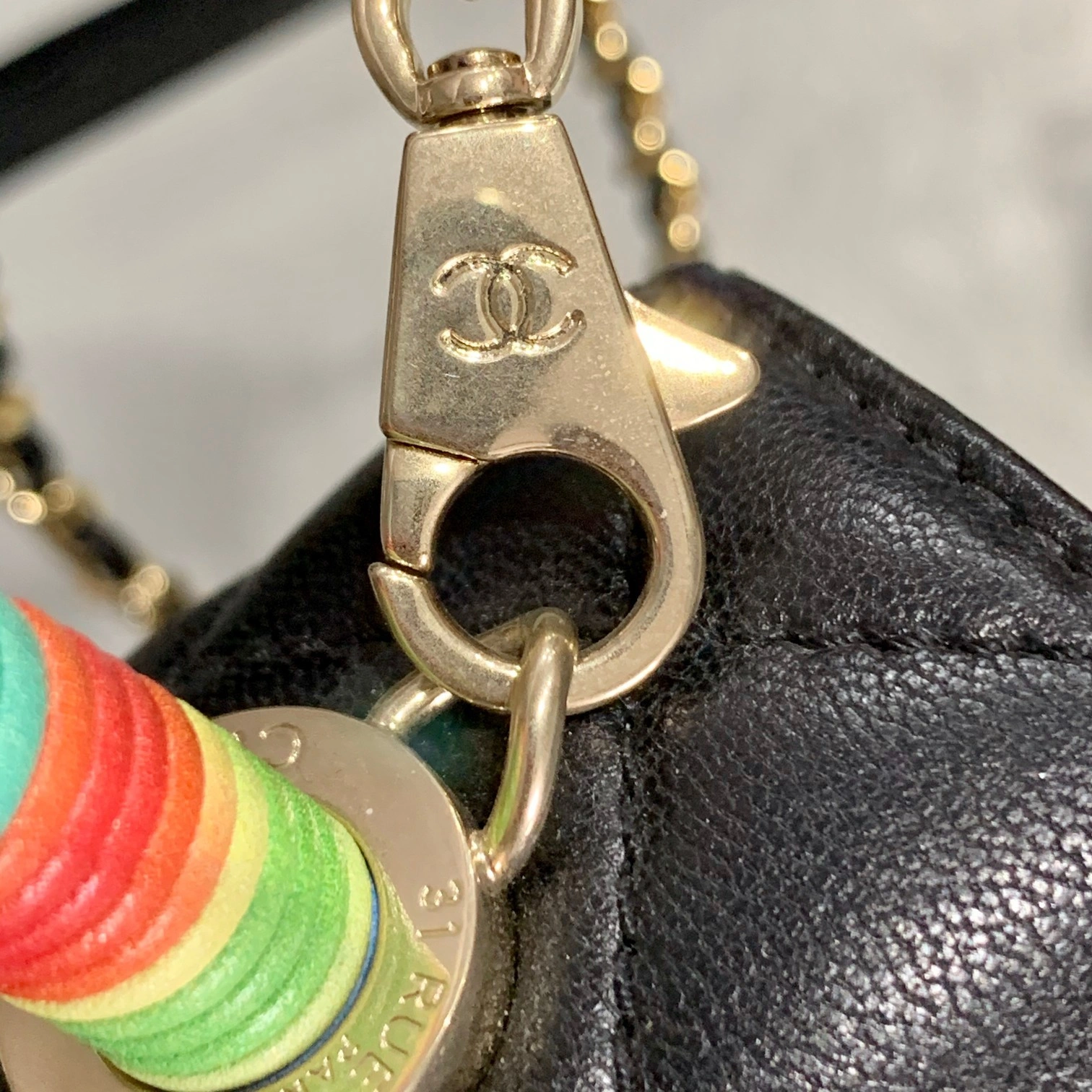 Custombag-- AS2215-B05240-94305 coco handle high quality version The rainbow handle bag item：C-B803D077