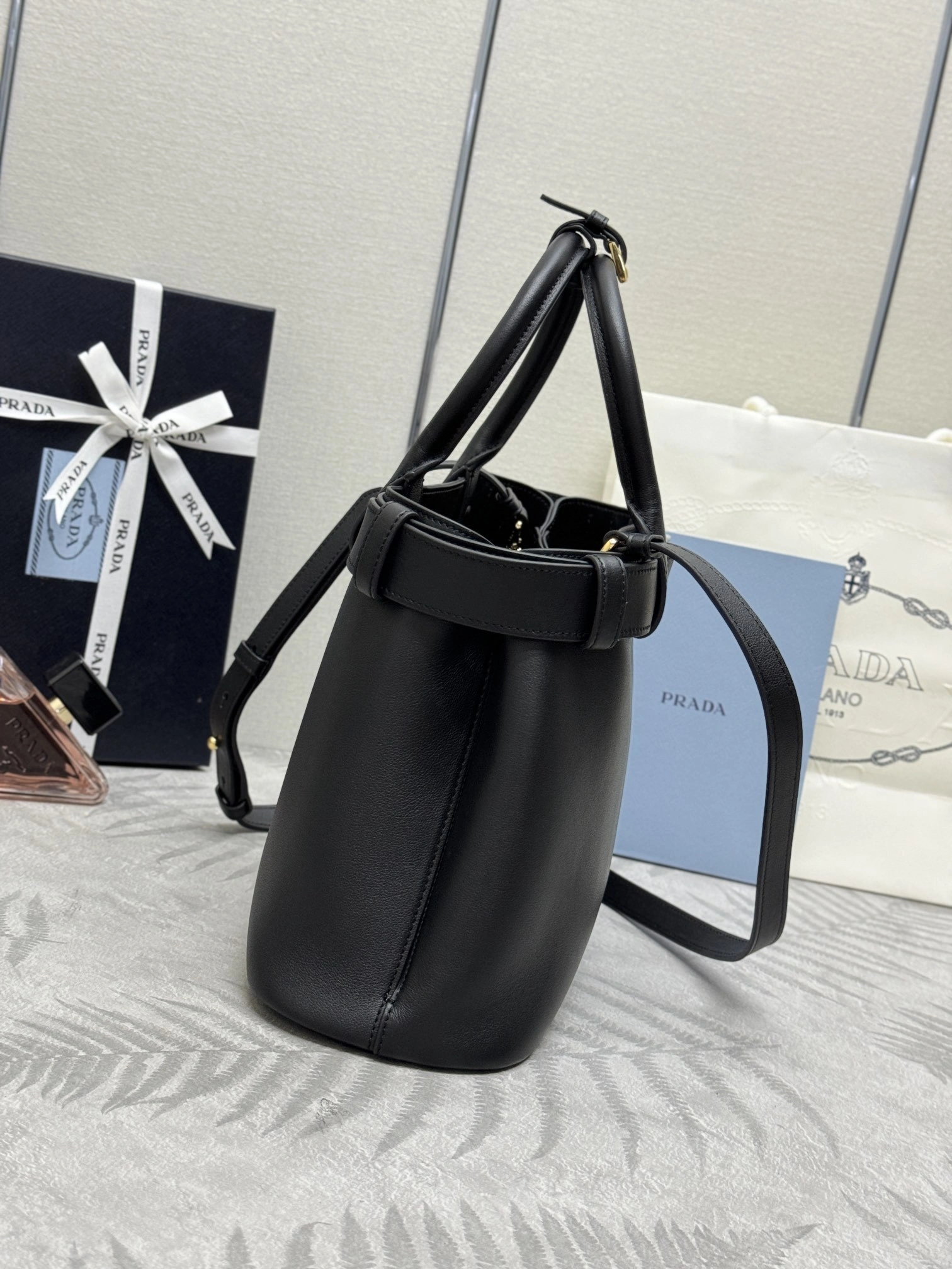 MOMO-- Pr141 1BA434_2CY9_F0002 high quality version Double Bag cowhide sheepskin item:E-B000K0604