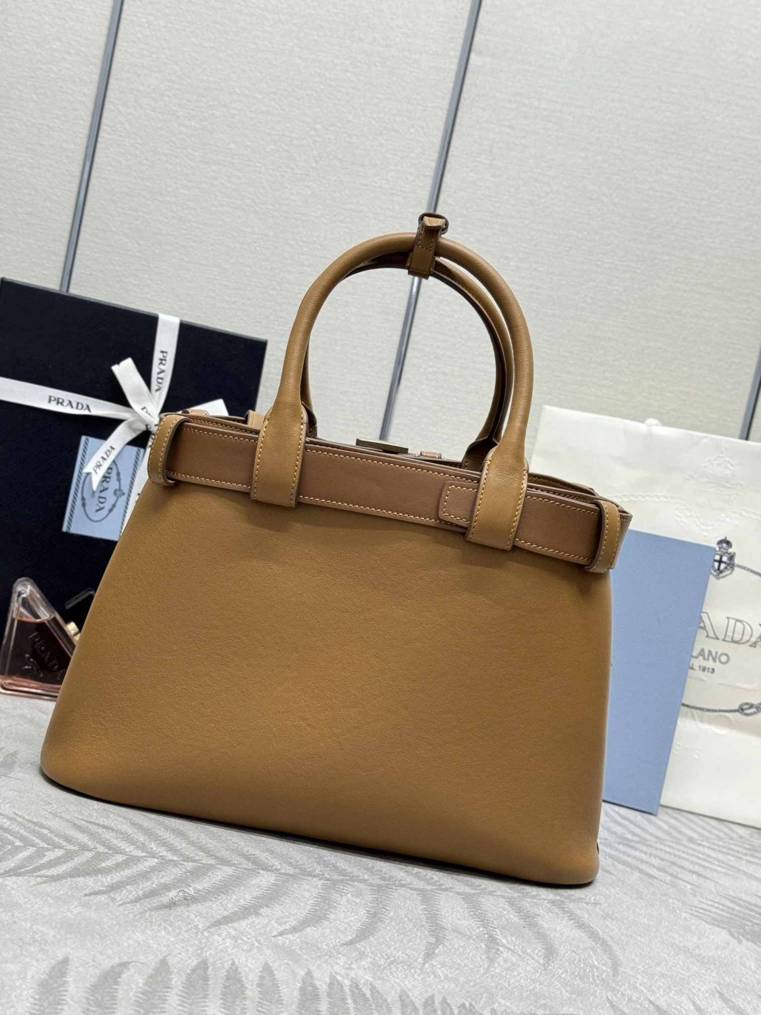 MOMO-- Pr141 1BA434_2CY9_F03BH high quality version Double Bag cowhide sheepskin item:E-B000K0640