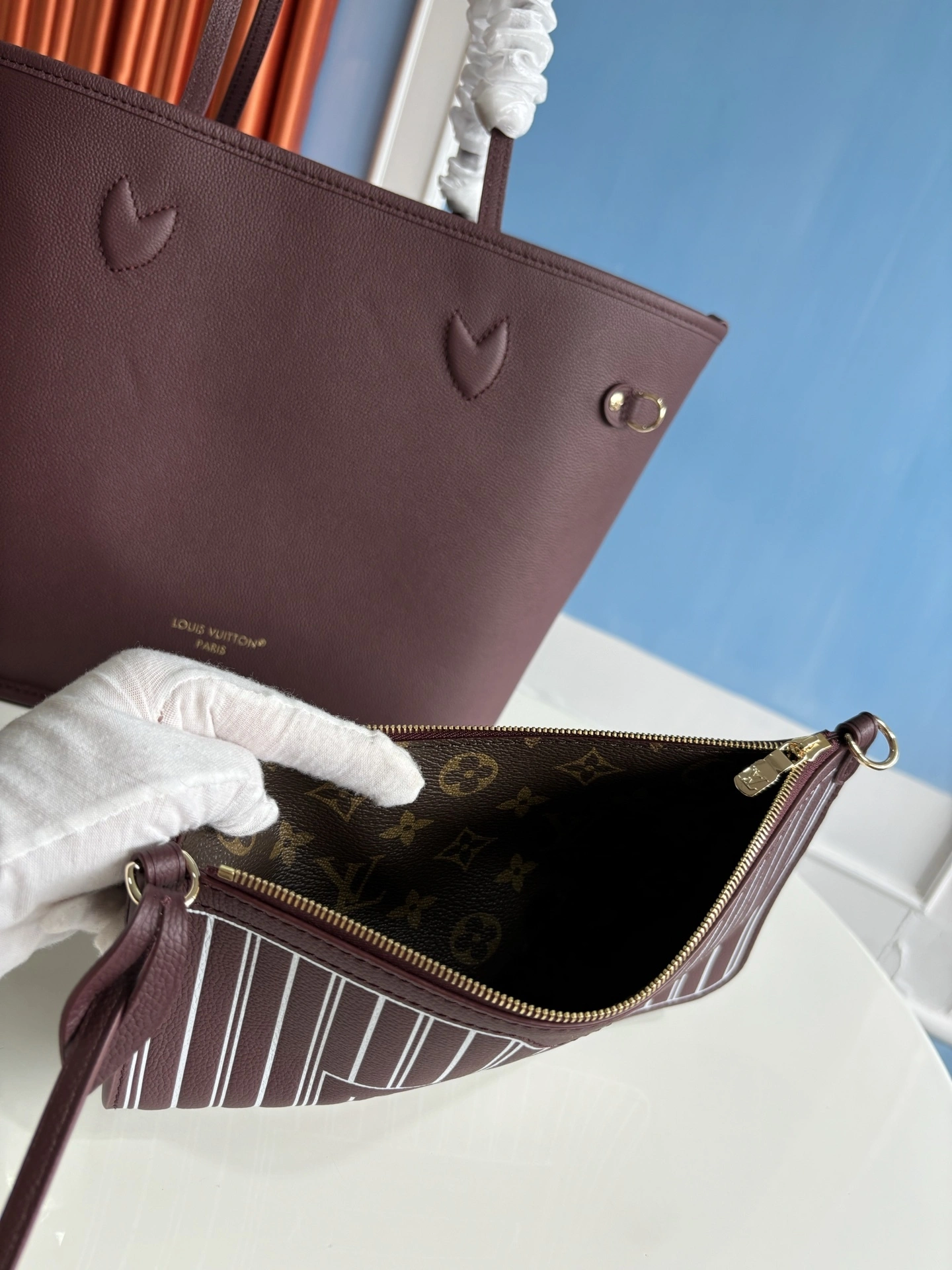 MOMO-- 8V M25663 high quality version Neverfull Inside Out Monogram Archive item:E-B808L1822T
