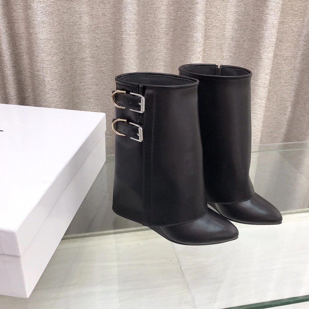 COCO-- 6iv593hy BE604ZE257-001 cowhide sheepskin Heel height：6CM Shark Lock Buckles item:D-X158L1165