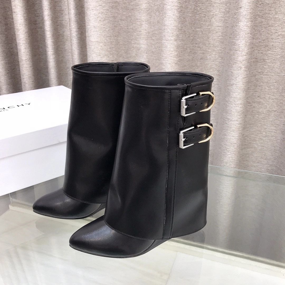 COCO-- 6iv593hy BE604ZE257-001 cowhide sheepskin Heel height：6CM Shark Lock Buckles item:D-X158L1165