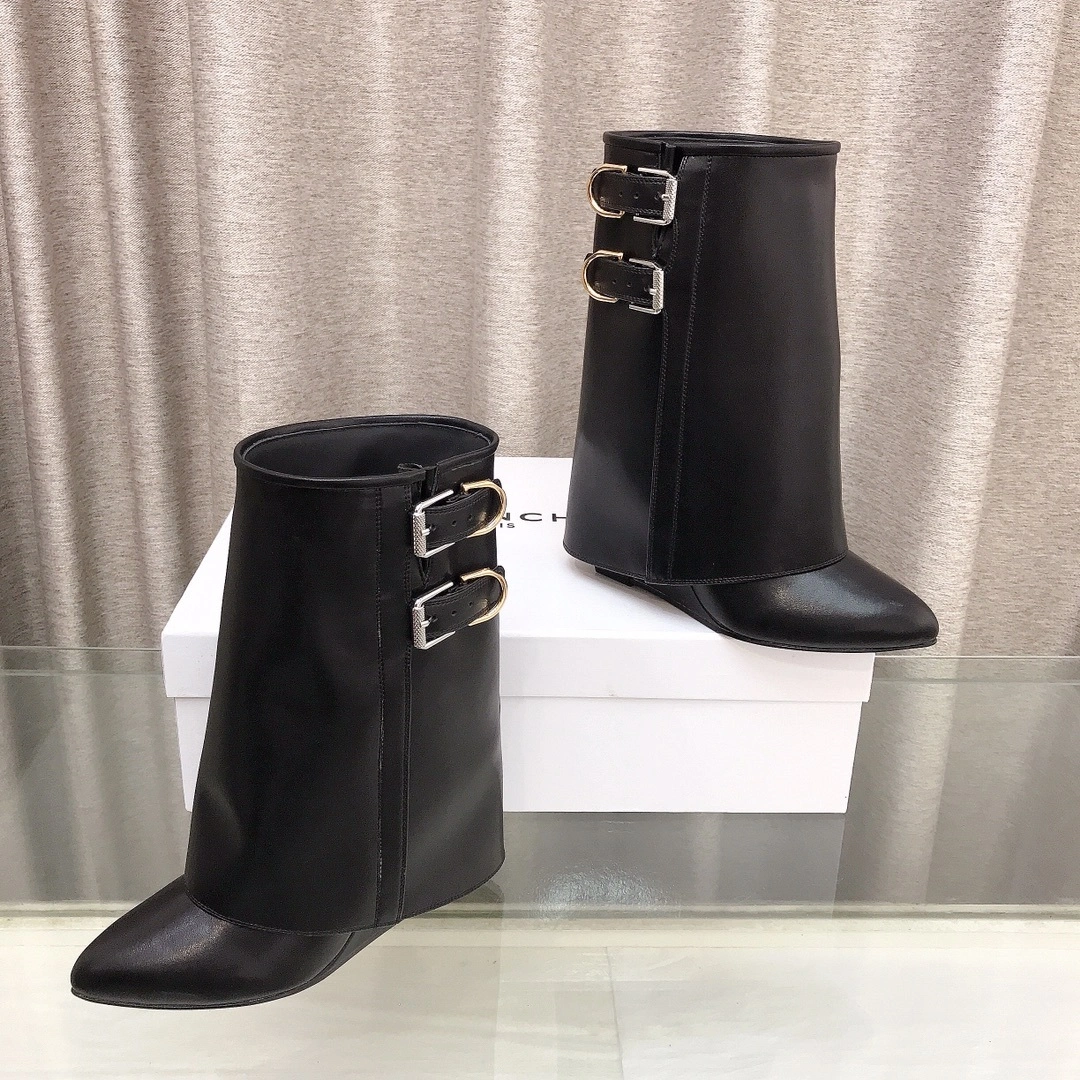 COCO-- 6iv593hy BE604ZE257-001 cowhide sheepskin Heel height：6CM Shark Lock Buckles item:D-X158L1165