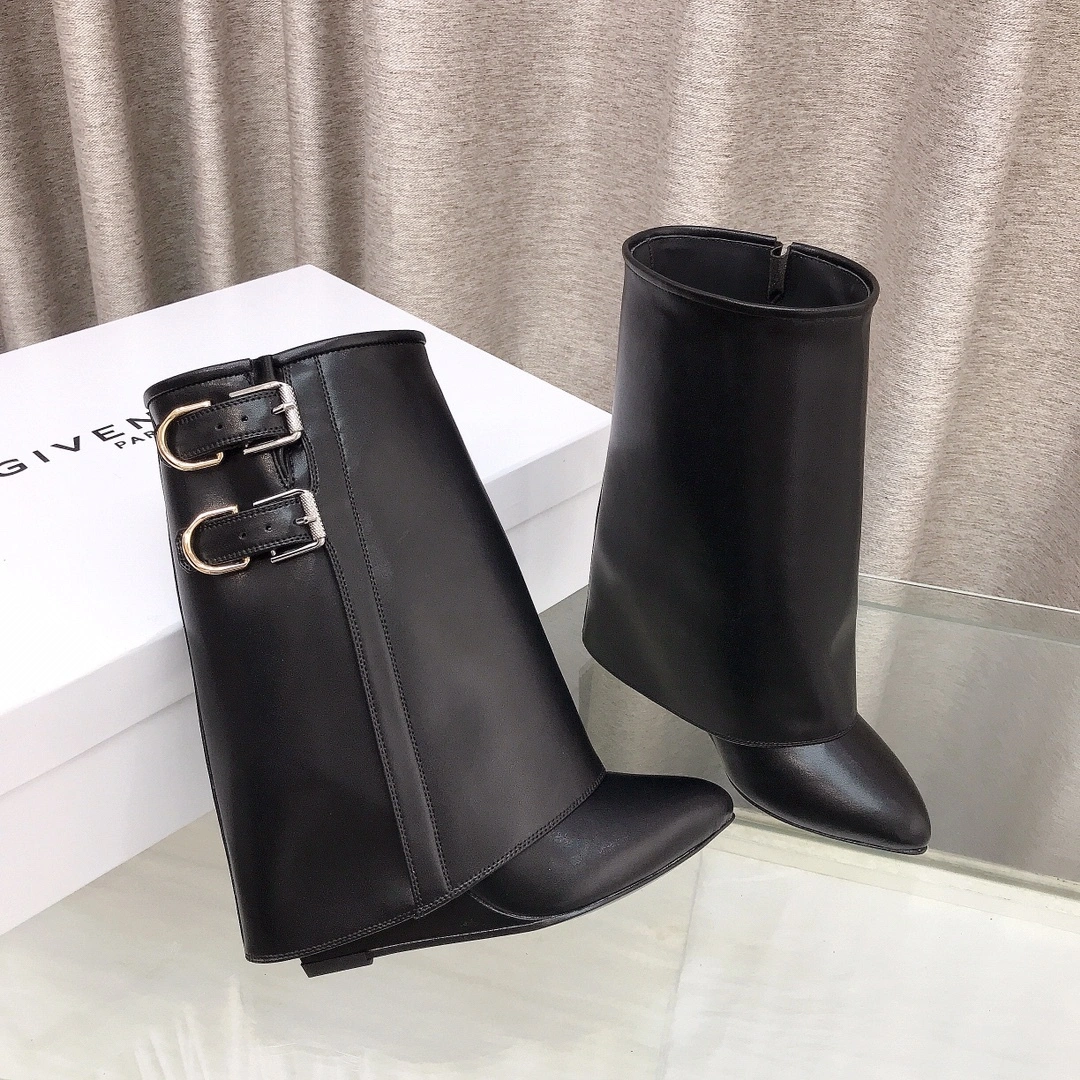 COCO-- 6iv593hy BE604ZE257-001 cowhide sheepskin Heel height：6CM Shark Lock Buckles item:D-X158L1165