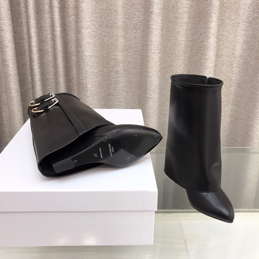 COCO-- 6iv593hy BE604ZE257-001 cowhide sheepskin Heel height：6CM Shark Lock Buckles item:D-X158L1165