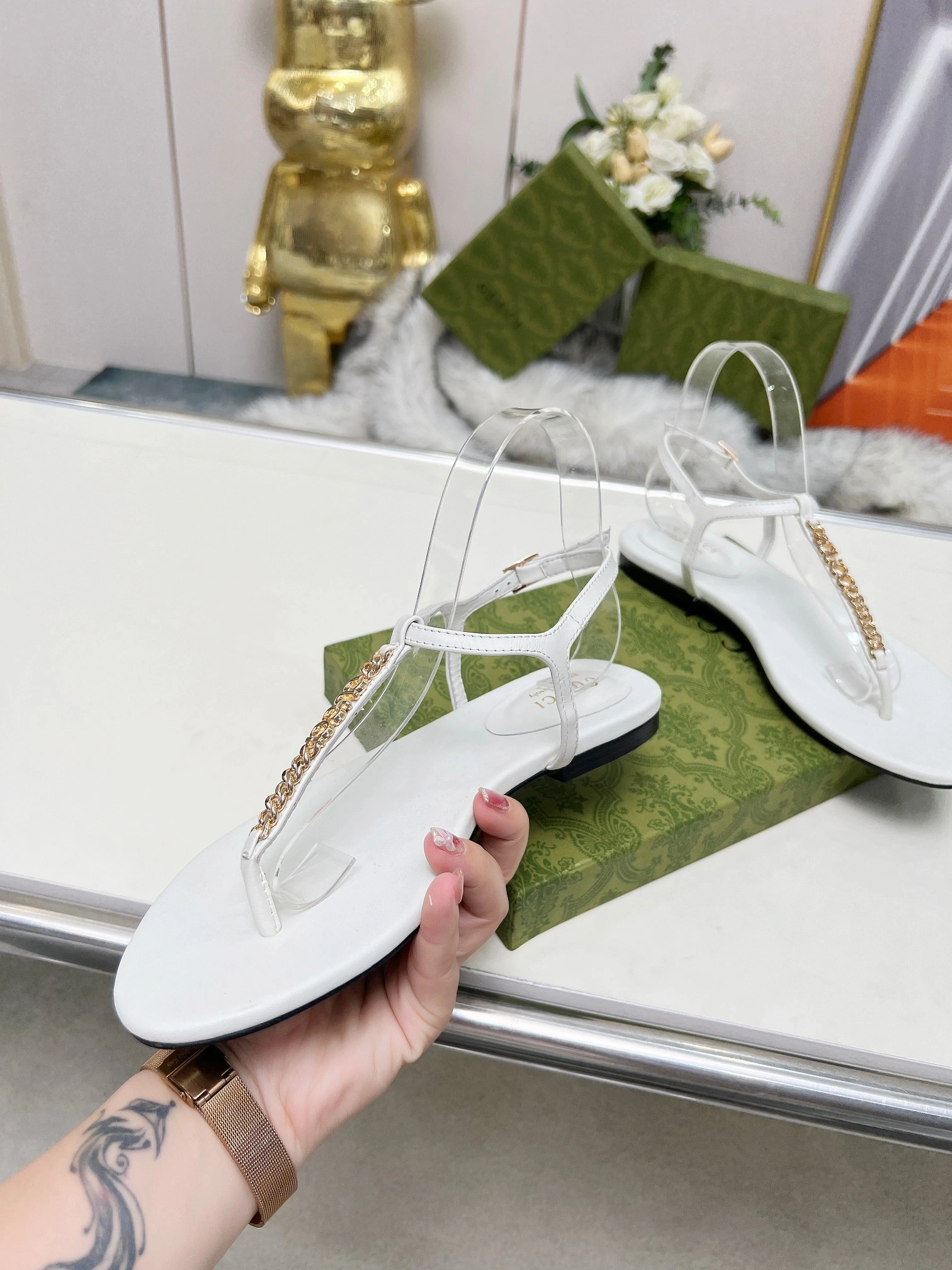 6u33i 788466 AAAZG 9540 cowhide sheepskin Heel height：1CM item:DT-X000L1101