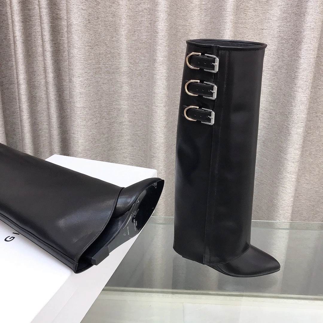 COCO-- 6iv593hy BE703NE257-001 cowhide sheepskin Heel height：6CM Shark Lock Buckles item:D-X158L1164
