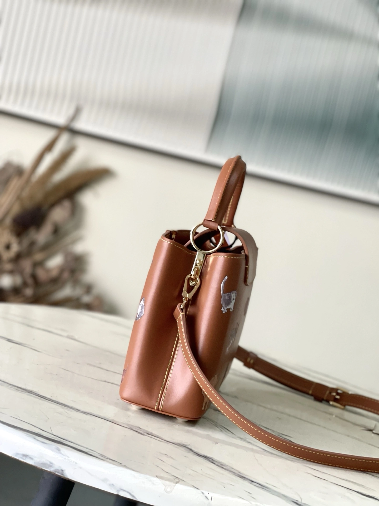 MOMO-- 8V M25874 high quality version Travels With Capucines BB cowhide item:E-B574K1806