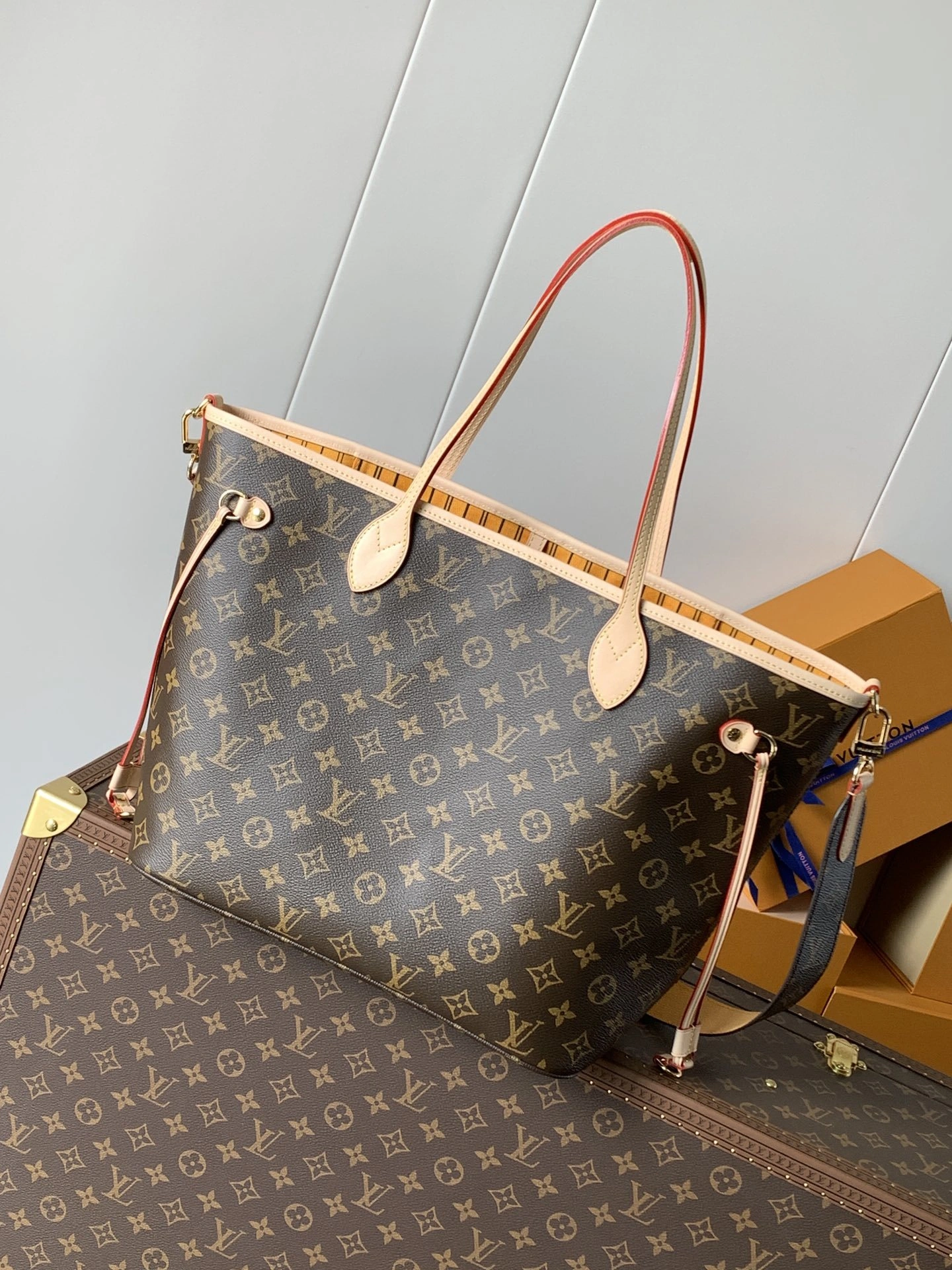 MOMO-- 8V M11947 high quality version Neverfull Bandoulière Inside Out cowhide item:F-B000A2115