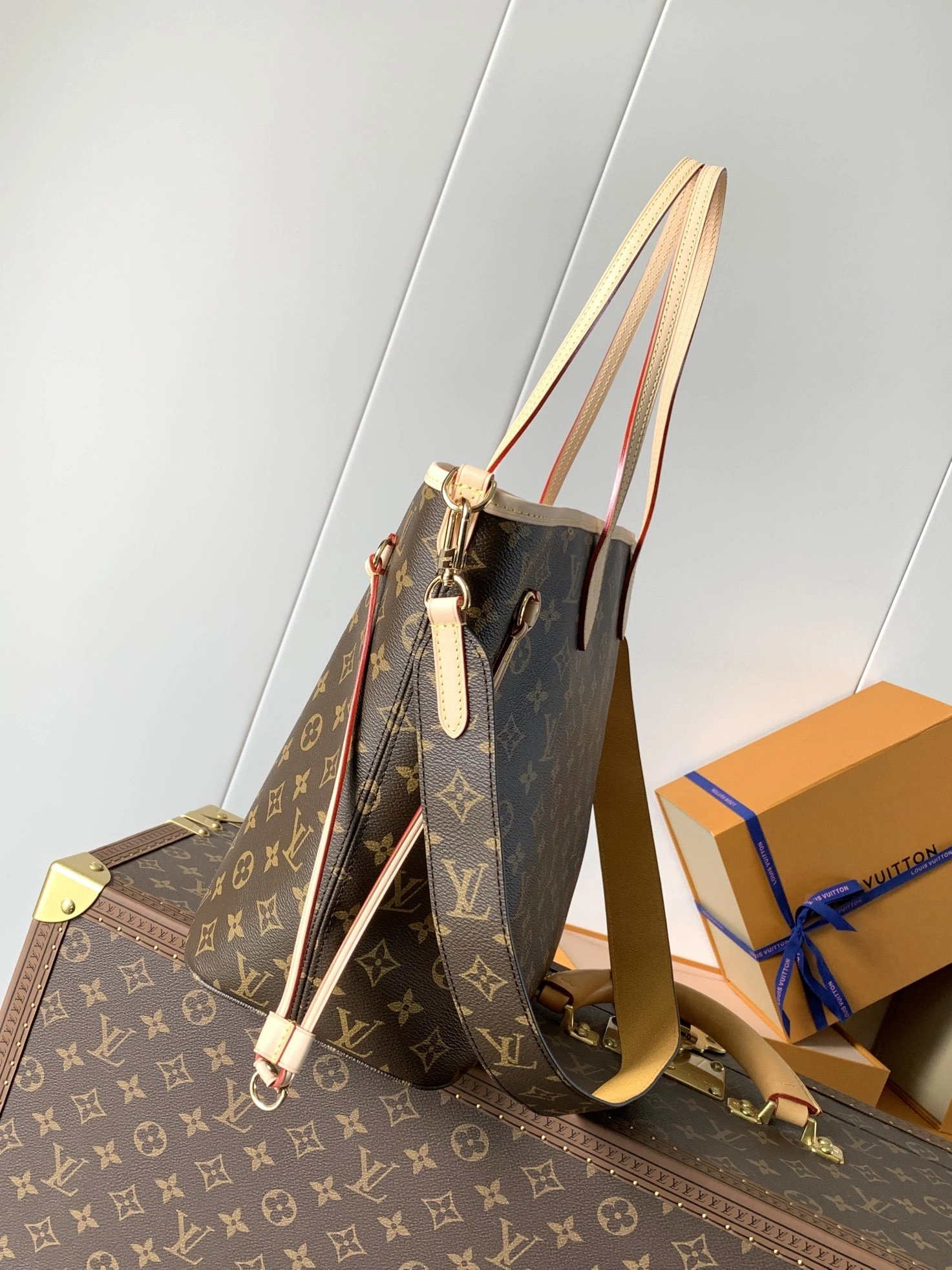 MOMO-- 8V M11947 high quality version Neverfull Bandoulière Inside Out cowhide item:F-B000A2115