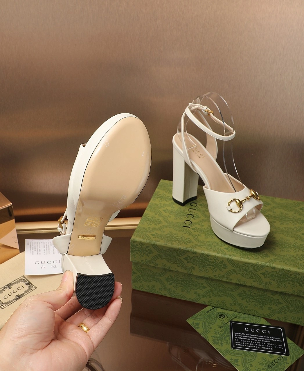 COCO-- 6u33i 795224 C9D00 9540 cowhide sheepskin Heel height：12CM Waterproof：4CM item:D-X555L1121