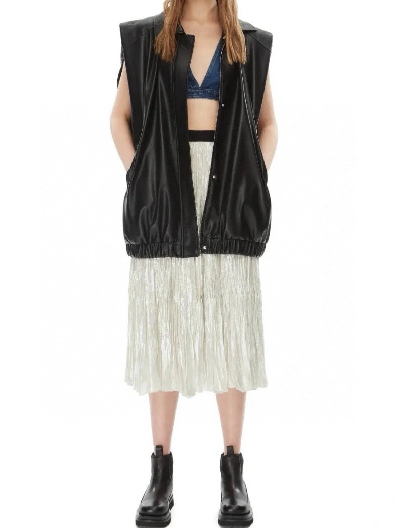 ACE----Other brands 100% sheepskin Leather vest item:D-F061I0713