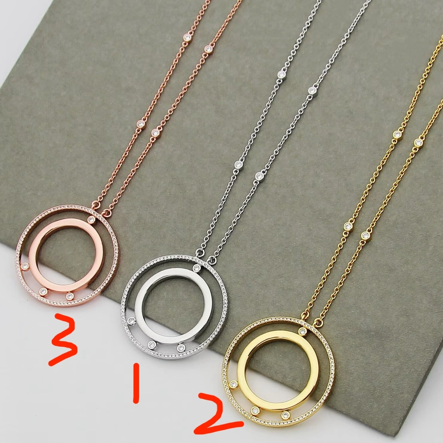 Barbara-- 75ssik1 necklace 3Colour item : E-S092K0835-3H
