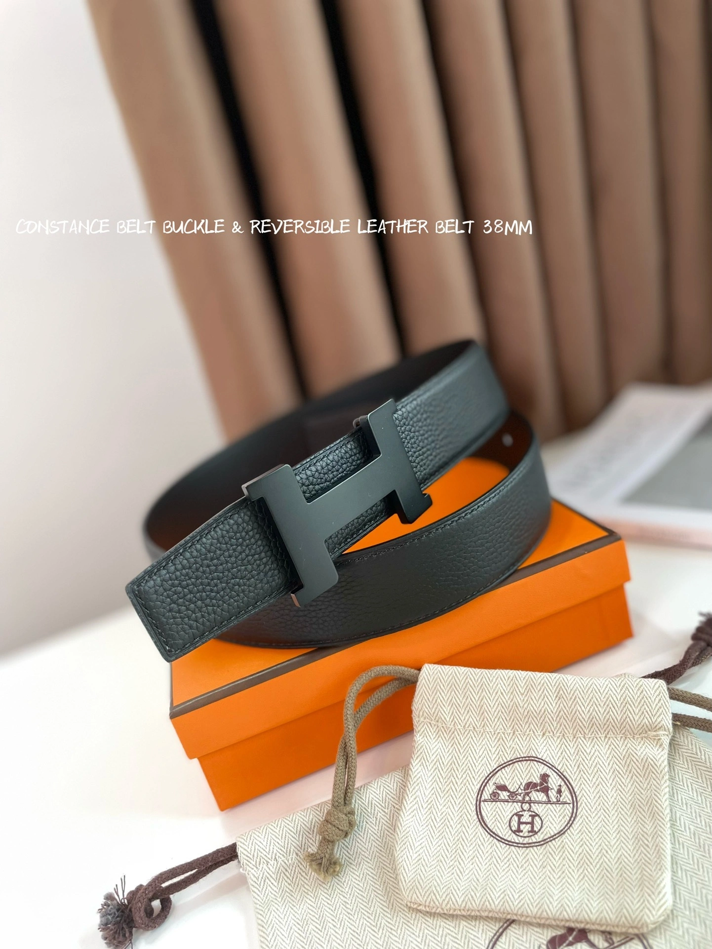 &Barbara-- CONSTANCE BELT BUCKLE & REVERSIBLE LEATHER STRAP 38MM item:C-S316B2538