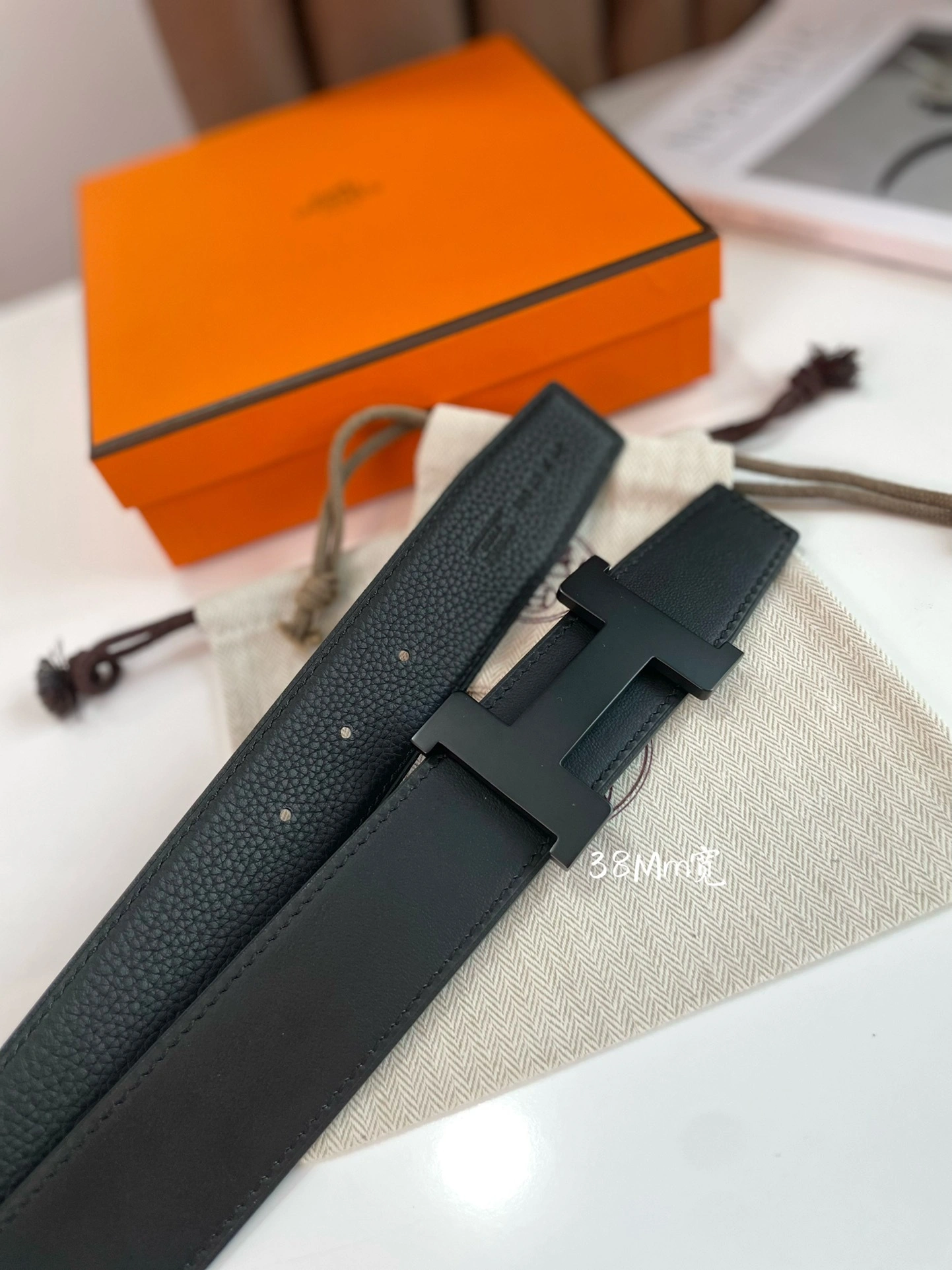 &Barbara-- CONSTANCE BELT BUCKLE & REVERSIBLE LEATHER STRAP 38MM item:C-S316B2538
