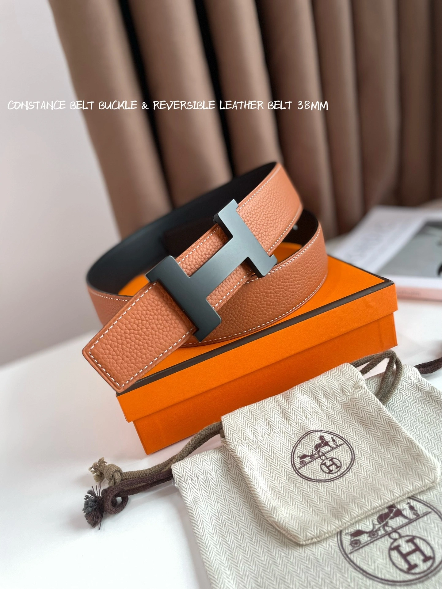 &Barbara-- CONSTANCE BELT BUCKLE & REVERSIBLE LEATHER STRAP 38MM item:C-S316B2539