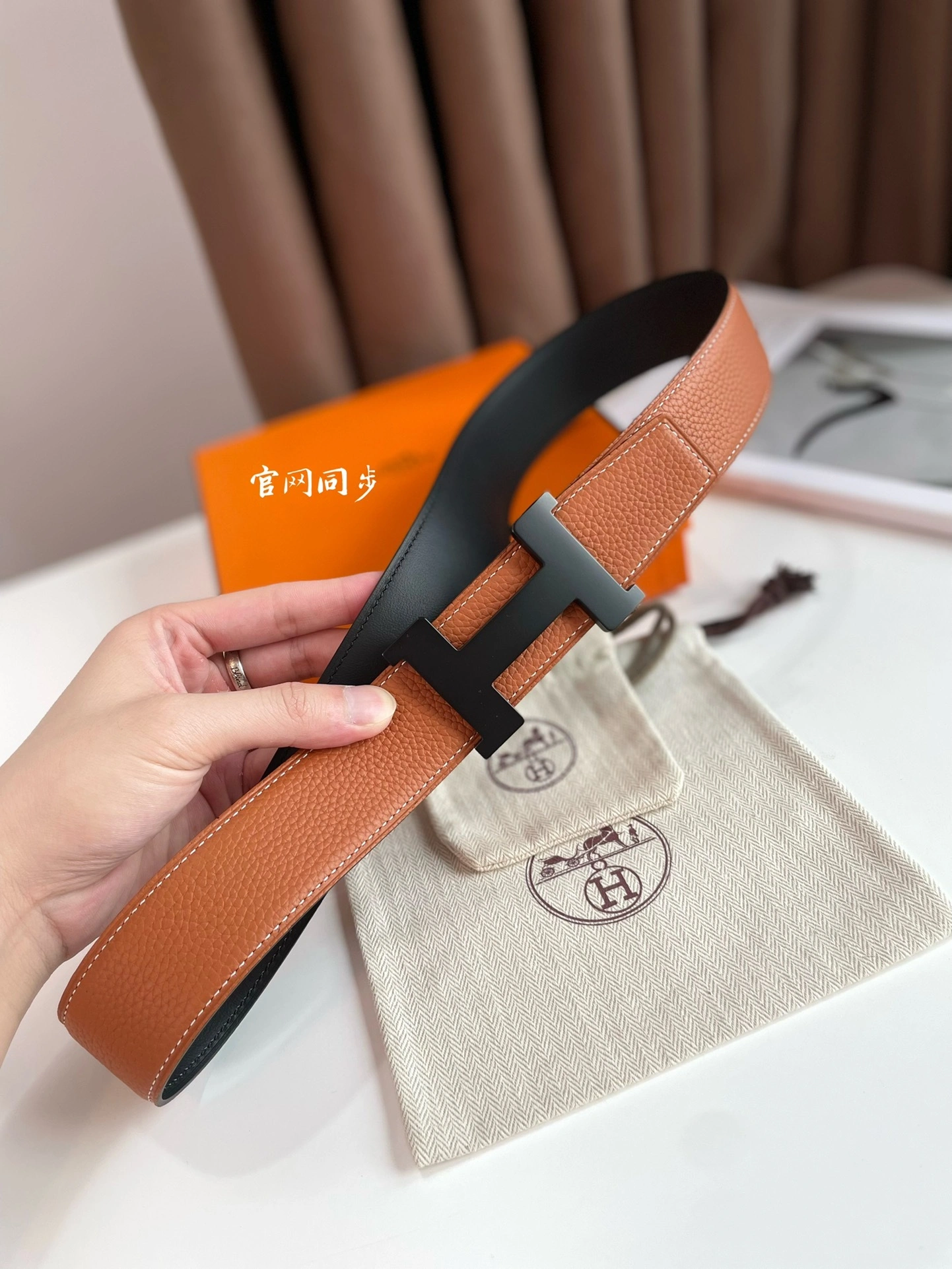 &Barbara-- CONSTANCE BELT BUCKLE & REVERSIBLE LEATHER STRAP 38MM item:C-S316B2539