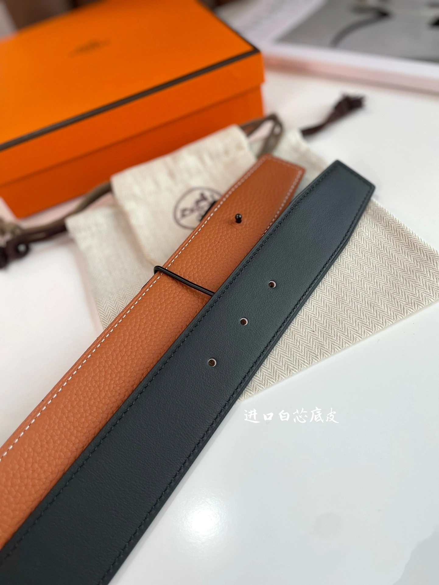&Barbara-- CONSTANCE BELT BUCKLE & REVERSIBLE LEATHER STRAP 38MM item:C-S316B2539