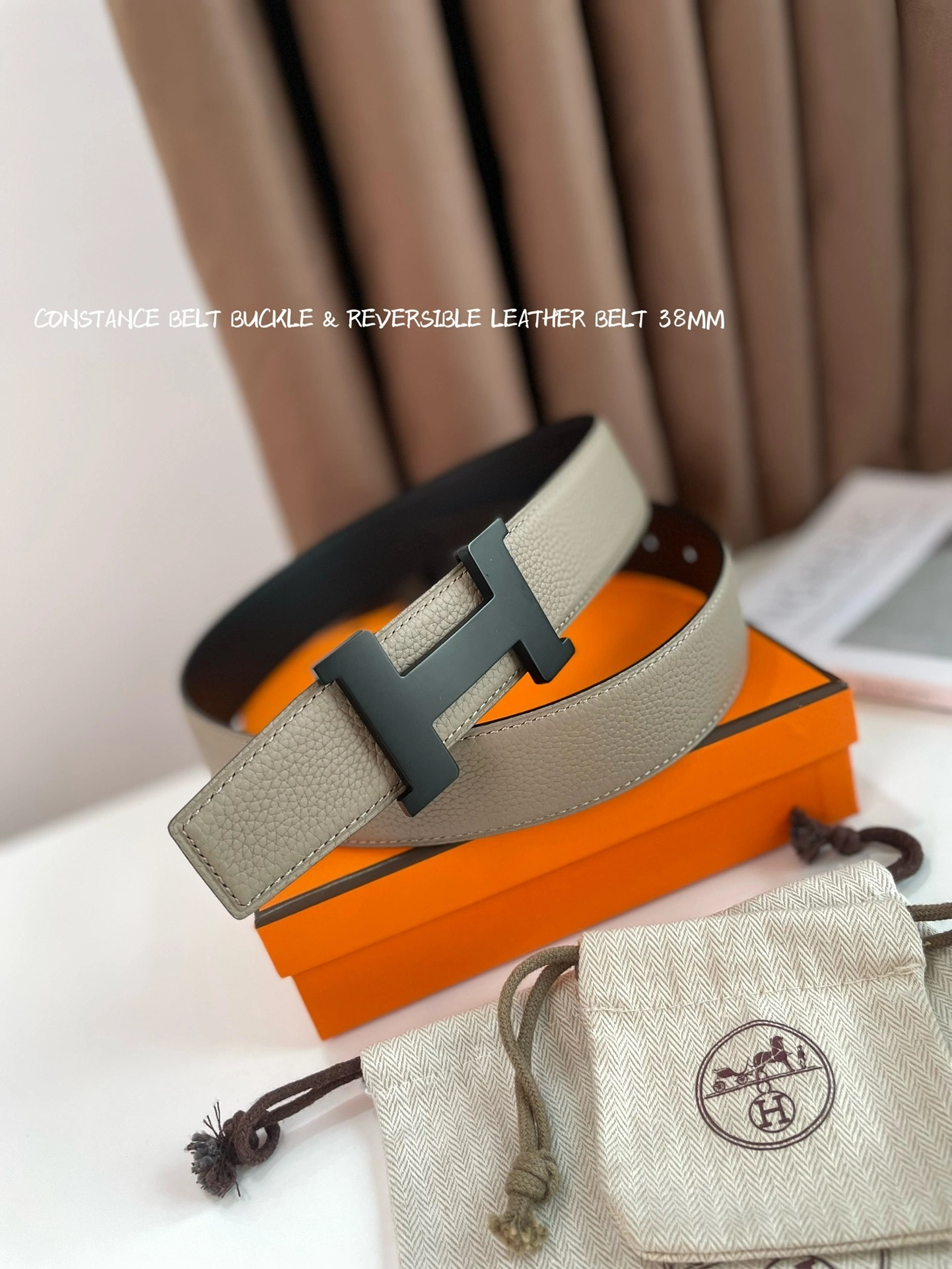 &Barbara-- CONSTANCE BELT BUCKLE & REVERSIBLE LEATHER STRAP 38MM item:C-S316B2540