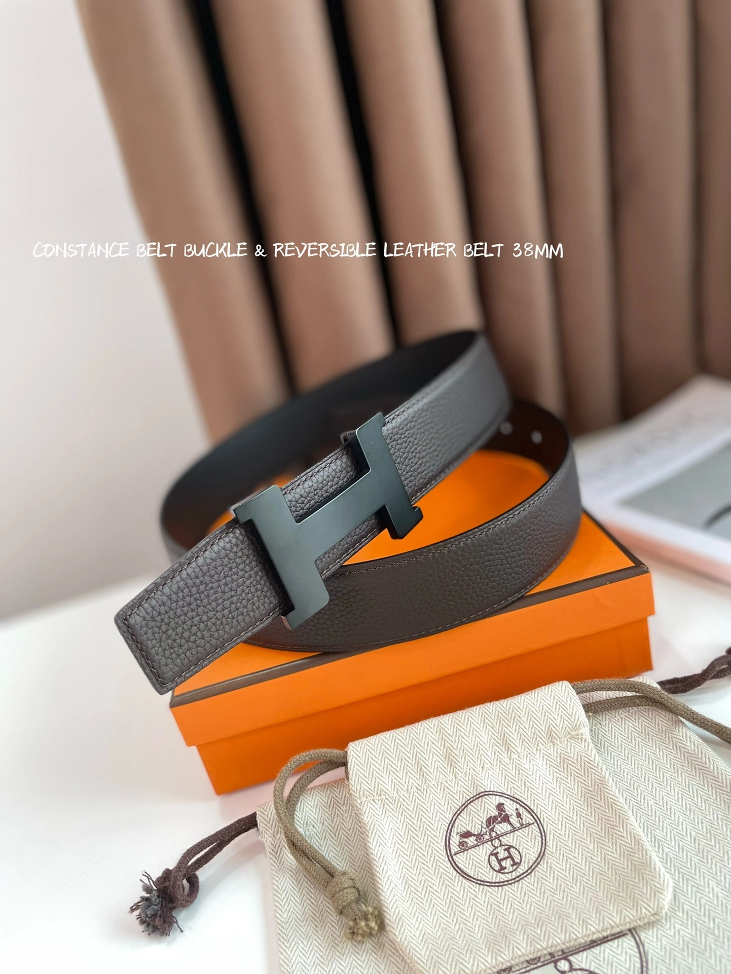 &Barbara-- CONSTANCE BELT BUCKLE & REVERSIBLE LEATHER STRAP 38MM item:C-S316B2541
